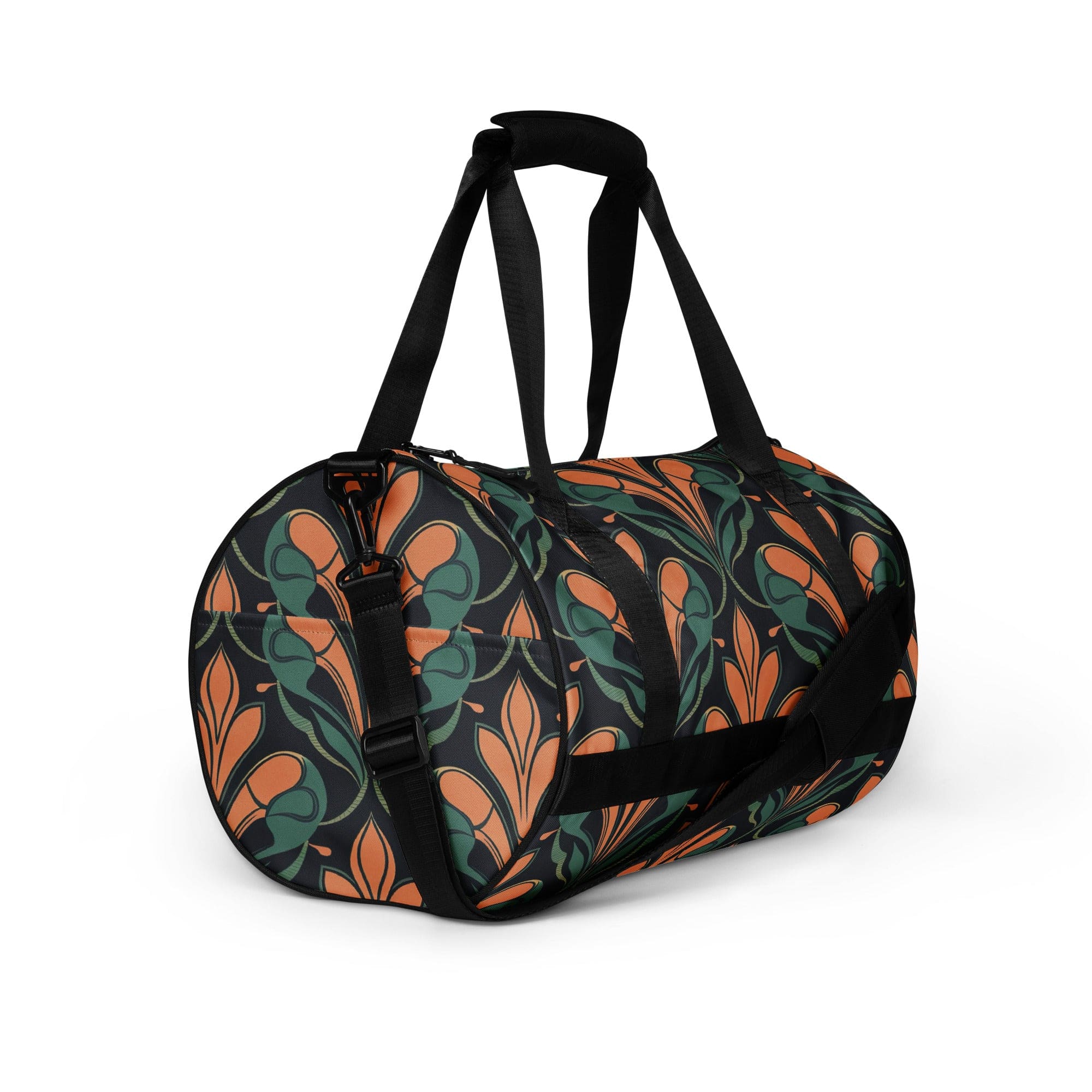 Crossbody water-resistant travel bag featuring a retro vintage print, showcasing its stylish design and durable fabric.