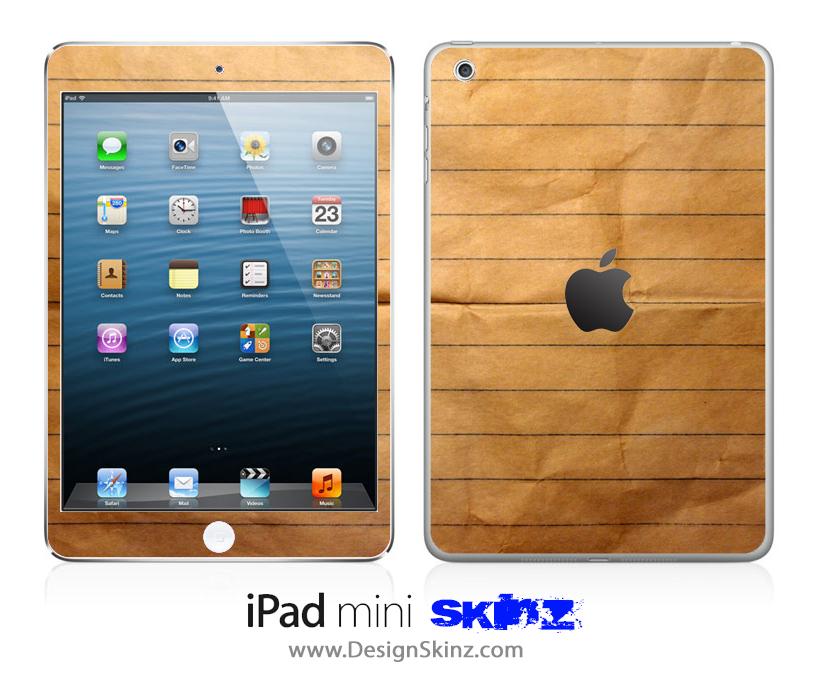 Crumpled Brown Paper iPad Skin showcasing a textured, rustic design that fits perfectly on an iPad.