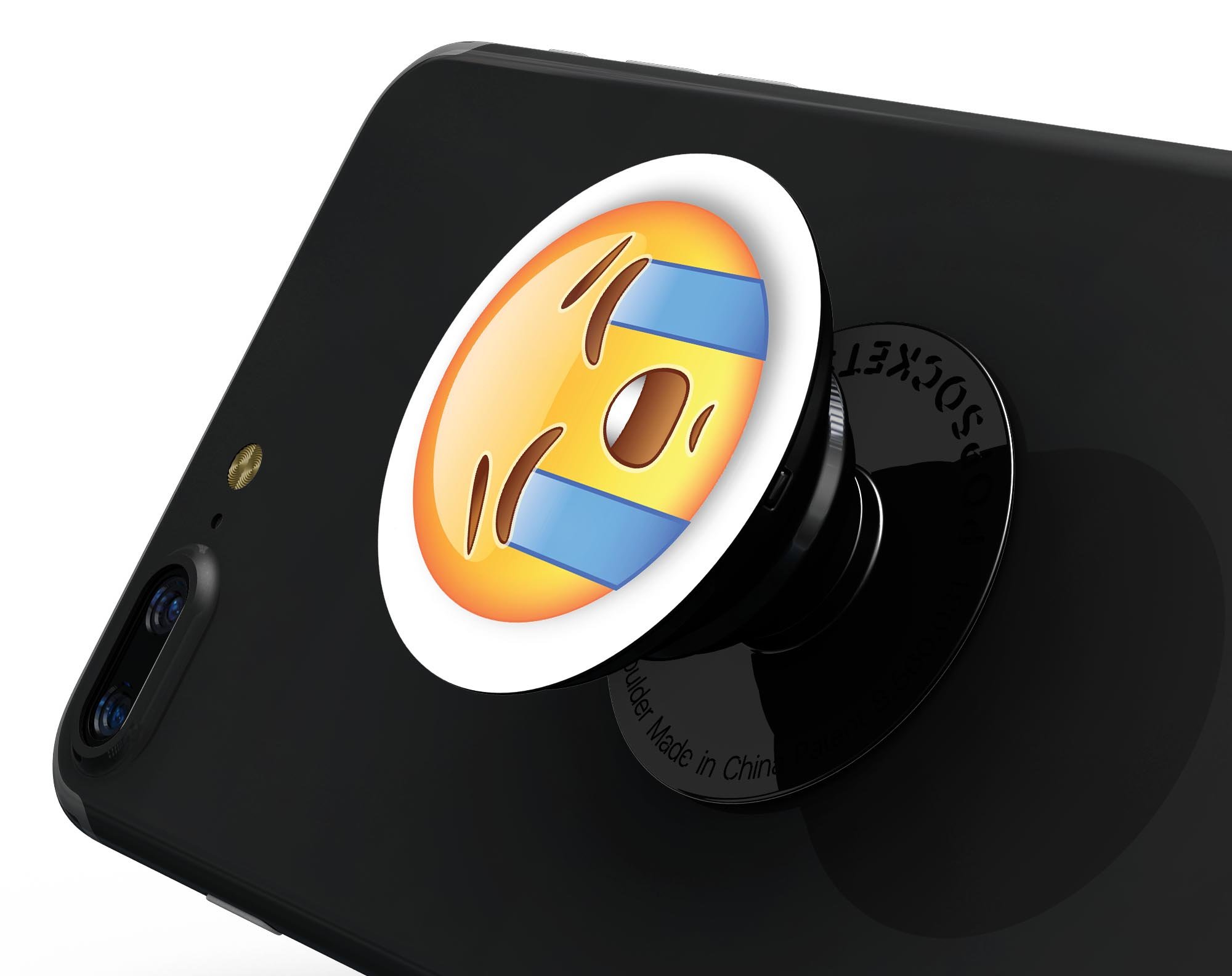 Cry Emoticon Emoji Skin Kit for PopSockets, featuring a vibrant emoticon design on a durable vinyl material.