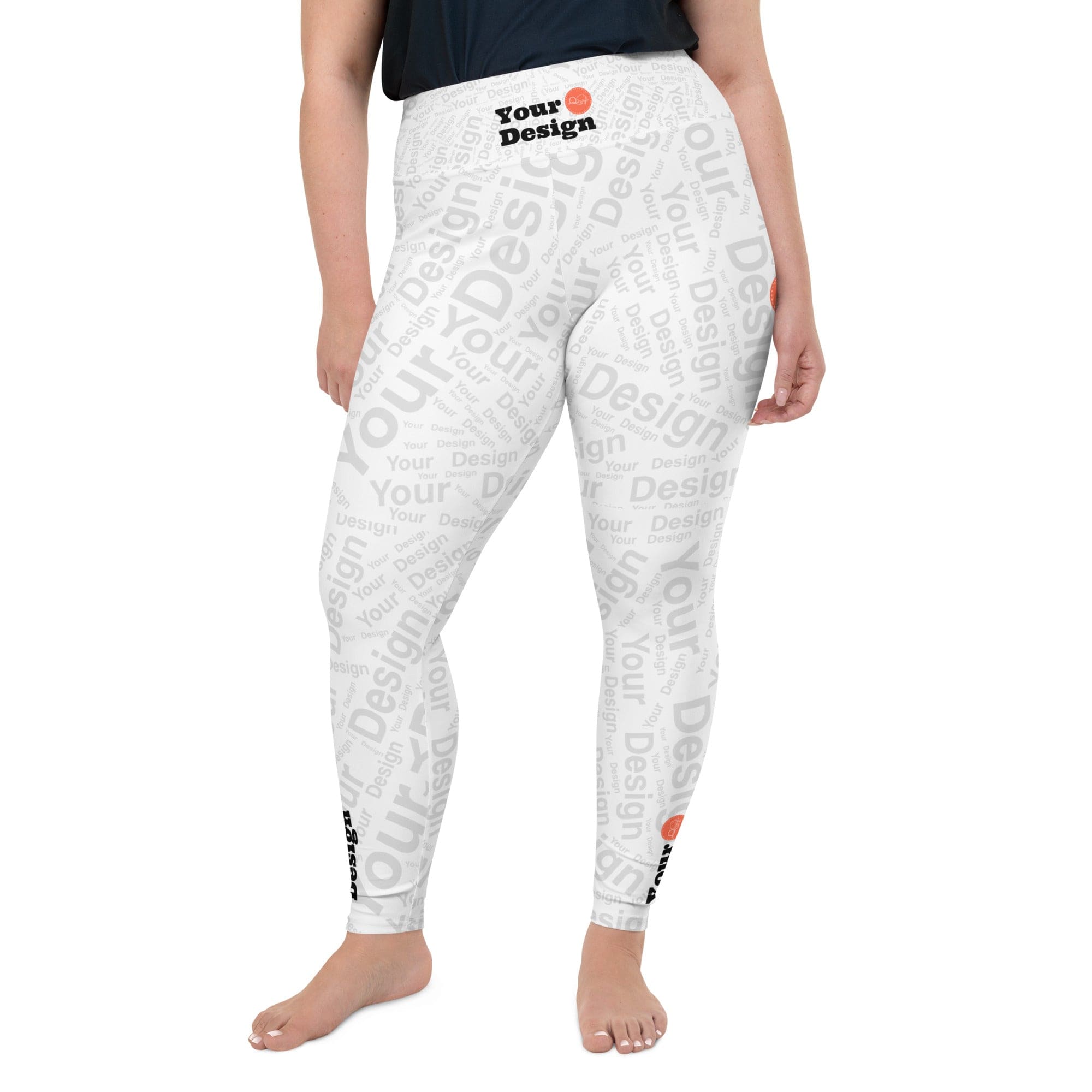 Custom Print Women's Plus Size Leggings featuring a soft fabric blend and a comfortable high waistband, perfect for workouts and lounging.