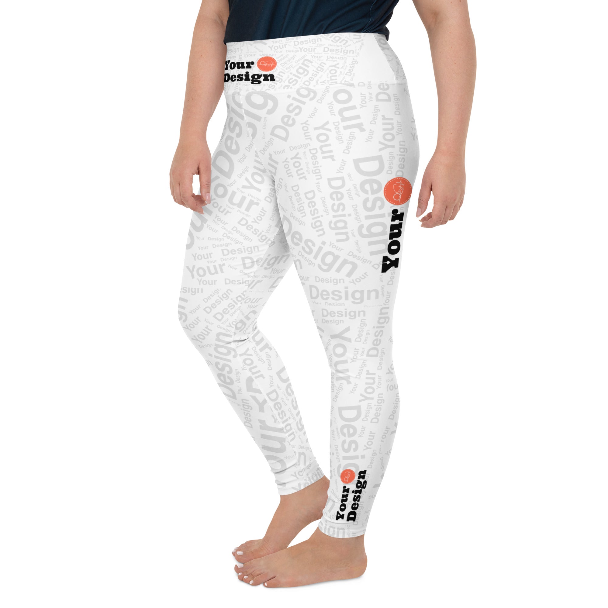 Custom Print Women's Plus Size Leggings featuring a soft fabric blend and a comfortable high waistband, perfect for workouts and lounging.