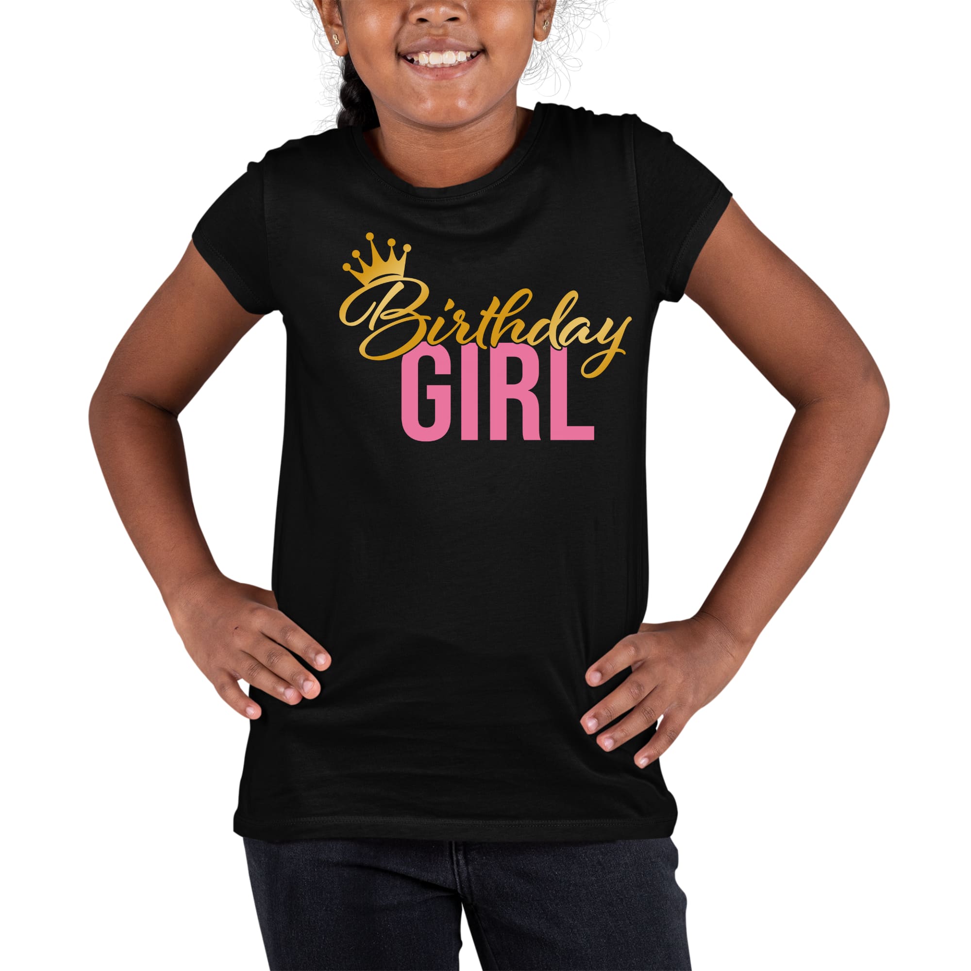 Custom Print Youth Graphic T-shirt featuring a classic fit, short sleeves, and a ribbed collar, made from soft preshrunk cotton.