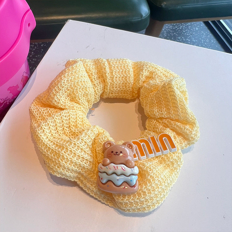 Cute Bunny Cat Knitted Hair Tie featuring adorable bunny and cat designs, made from soft knitted material for comfort and style.