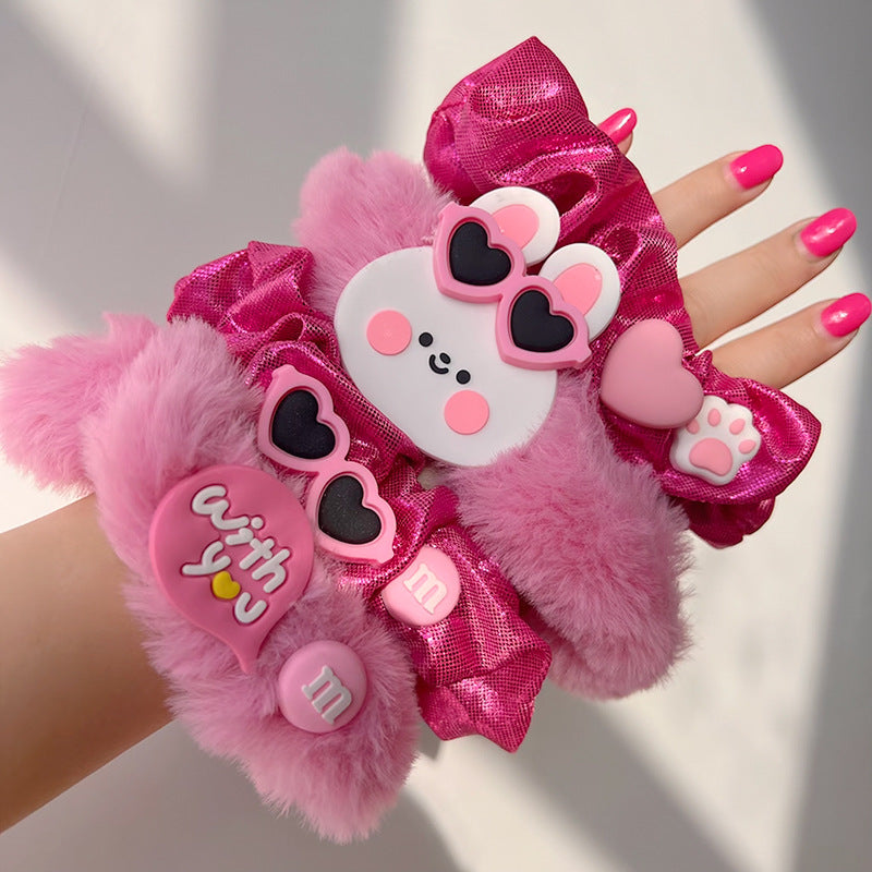 Cute Cat Claw Plush Hair Tie featuring soft plush material and adorable cat claw designs, perfect for cat lovers.