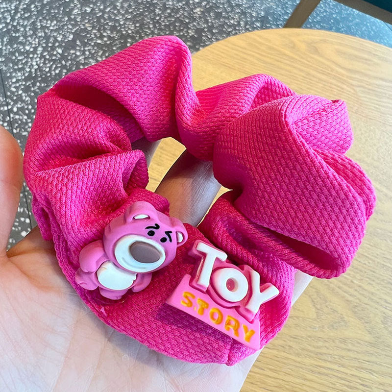 Cute rose red bear hair tie featuring an adorable bear design, perfect for adding charm to hairstyles.