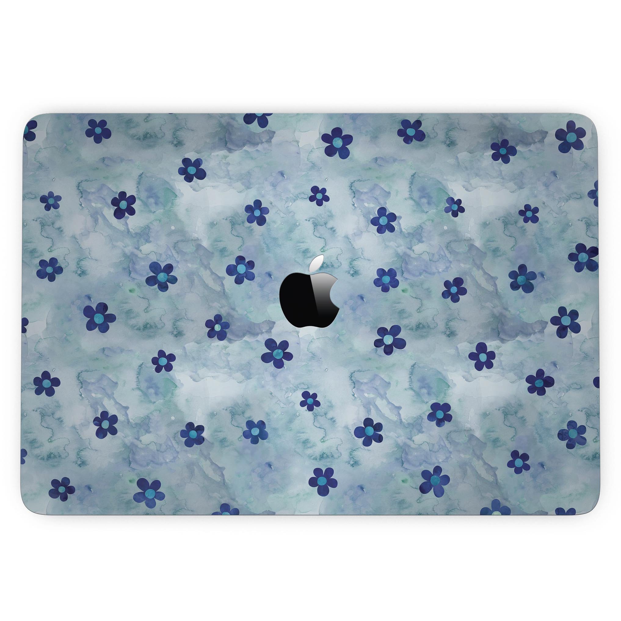 Cute watercolor flowers design skin for 13" MacBook Pro without Touch Bar, showcasing vibrant colors and floral patterns.