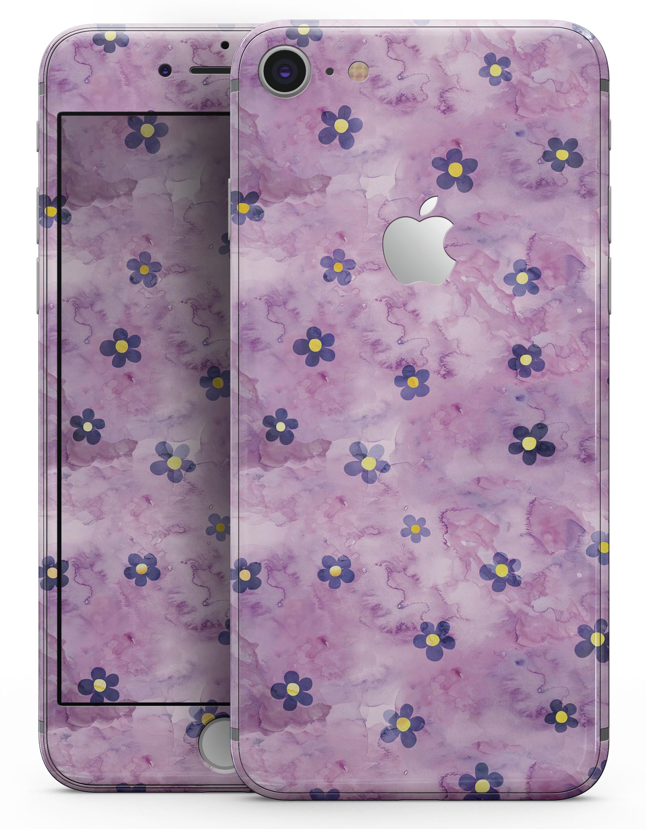 Cute watercolor flowers skin for iPhone 8 and 8 Plus, showcasing vibrant colors and intricate floral designs.