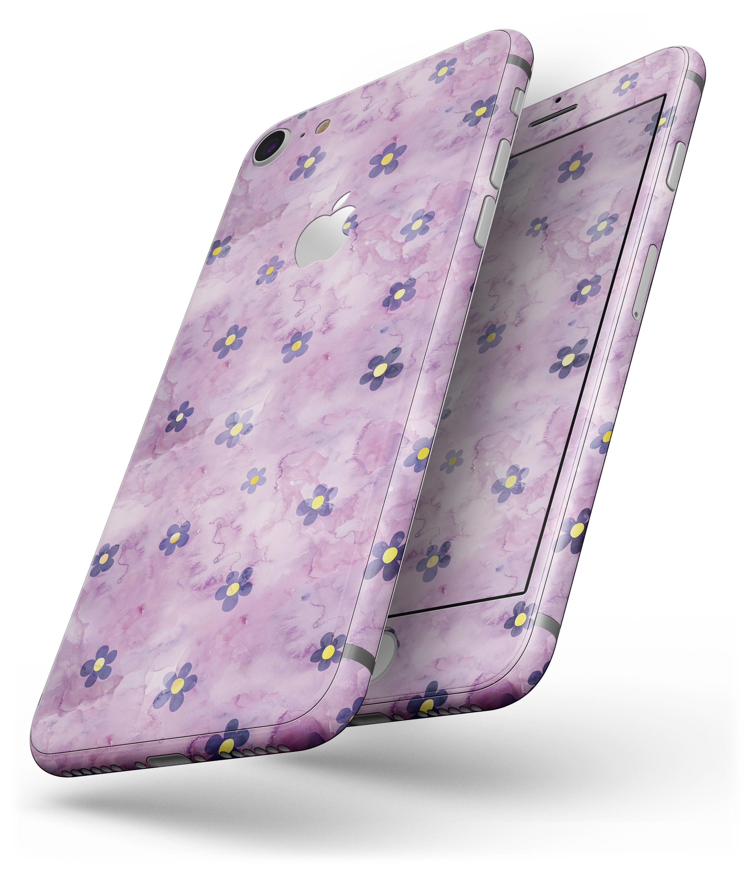 Cute watercolor flowers skin for iPhone 8 and 8 Plus, showcasing vibrant colors and intricate floral designs.