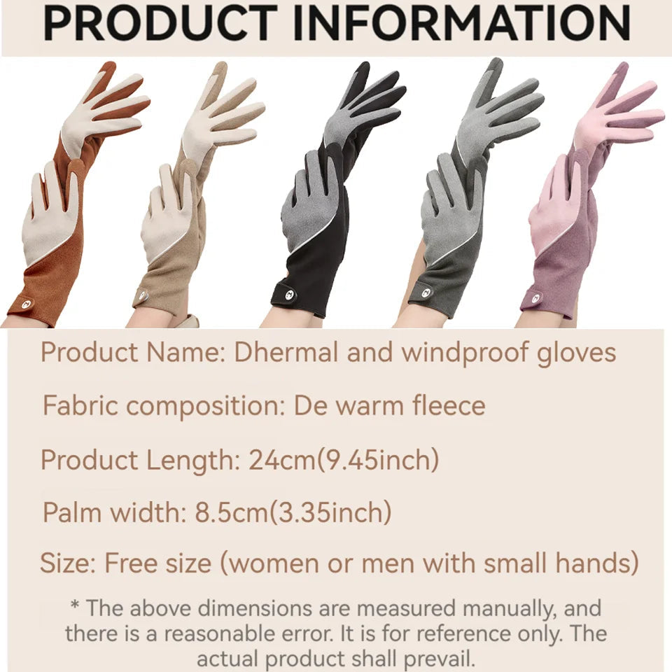 A pair of women's cycling warm gloves in various colors, showcasing plush material and anti-slip palm design, ideal for winter sports.