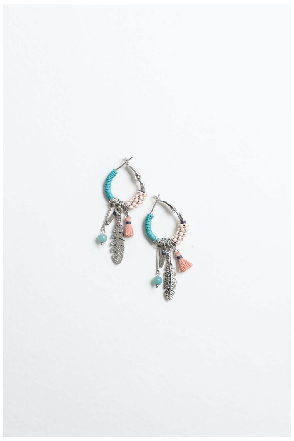 A pair of delicate Dainty Feather Hoop Earrings featuring a lightweight design, perfect for any occasion.