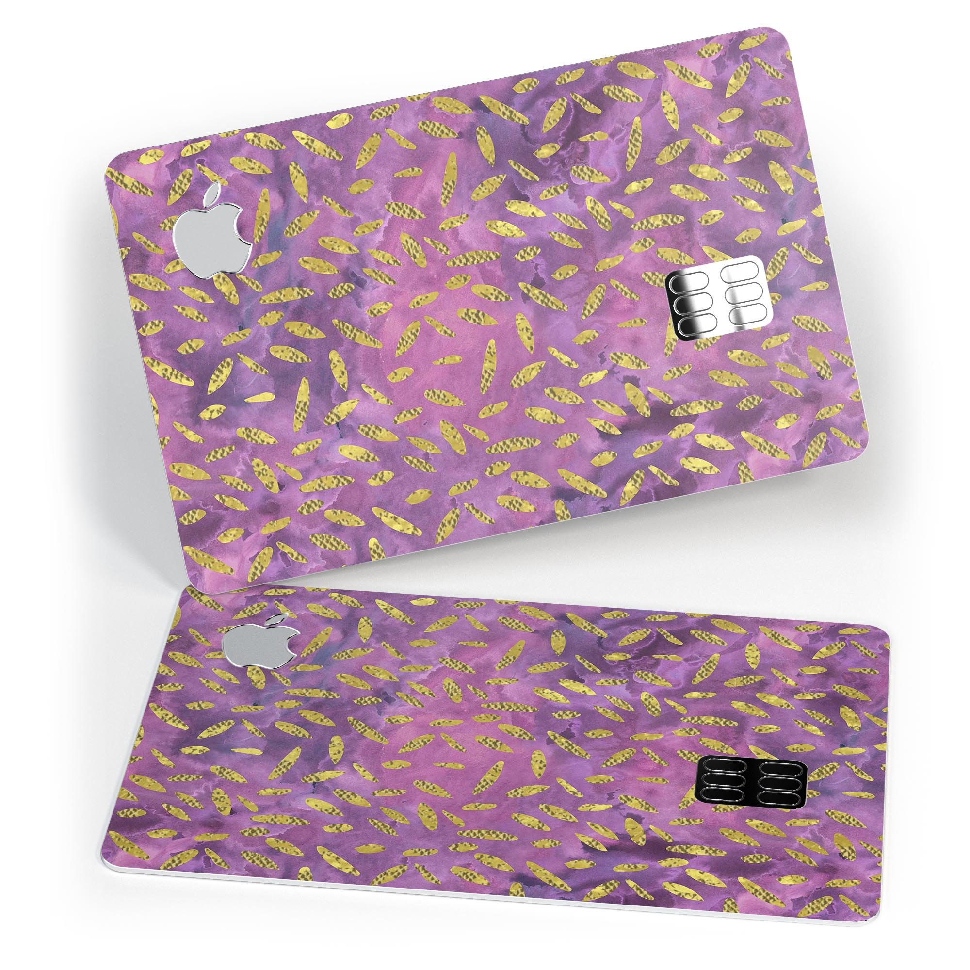 Daisy Pedals Over Purple Cloud Mix decal skin for Apple Card, showcasing vibrant colors and premium vinyl material.