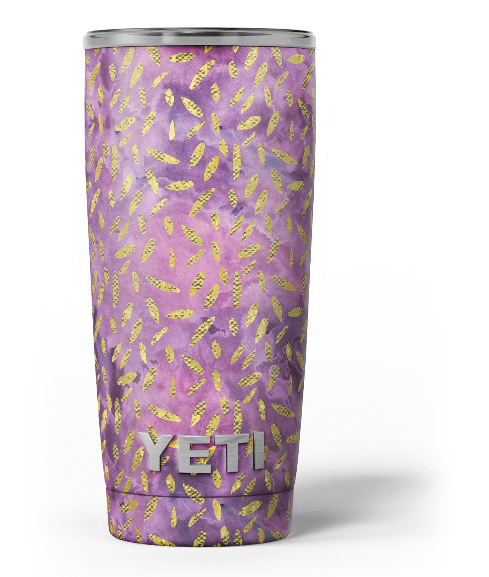 Daisy Pedals Over Purple Cloud Mix skin decal vinyl wrap kit for Yeti Coolers, showcasing vibrant floral design and premium quality.