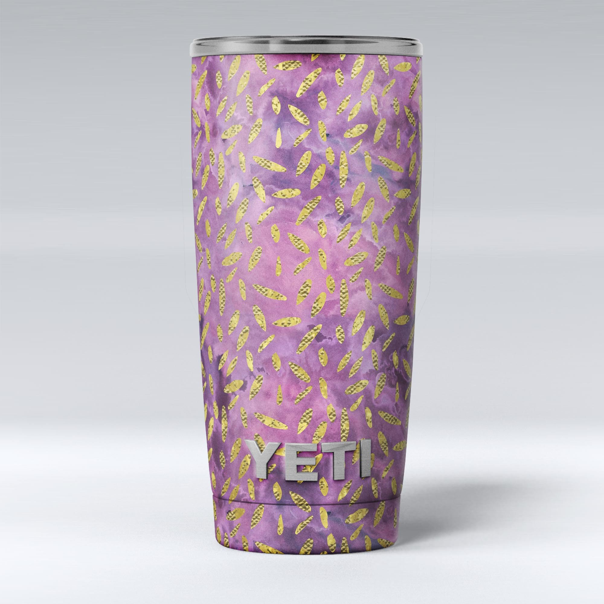 Daisy Pedals Over Purple Cloud Mix skin decal vinyl wrap kit for Yeti Coolers, showcasing vibrant floral design and premium quality.