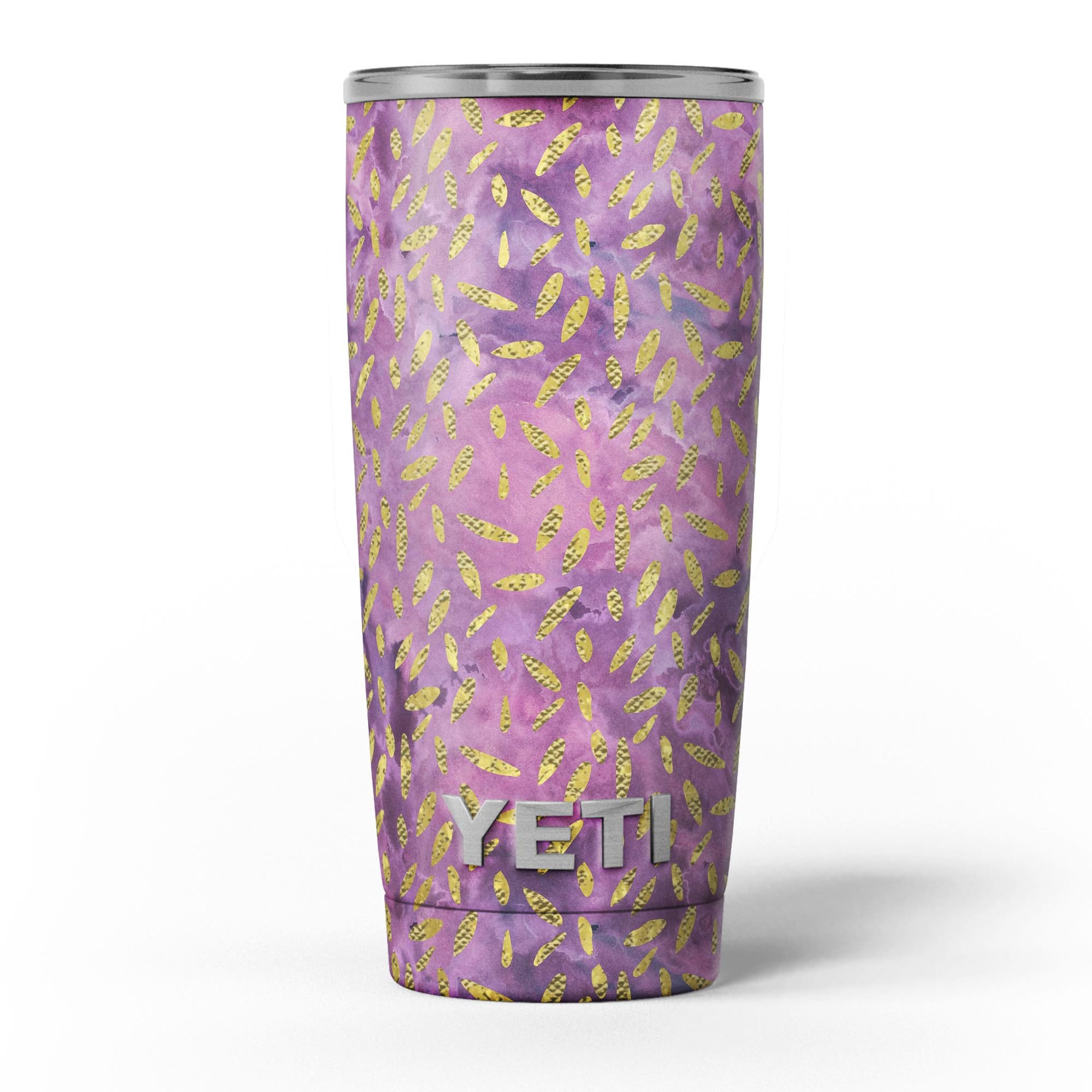 Daisy Pedals Over Purple Cloud Mix skin decal vinyl wrap kit for Yeti Coolers, showcasing vibrant floral design and premium quality.