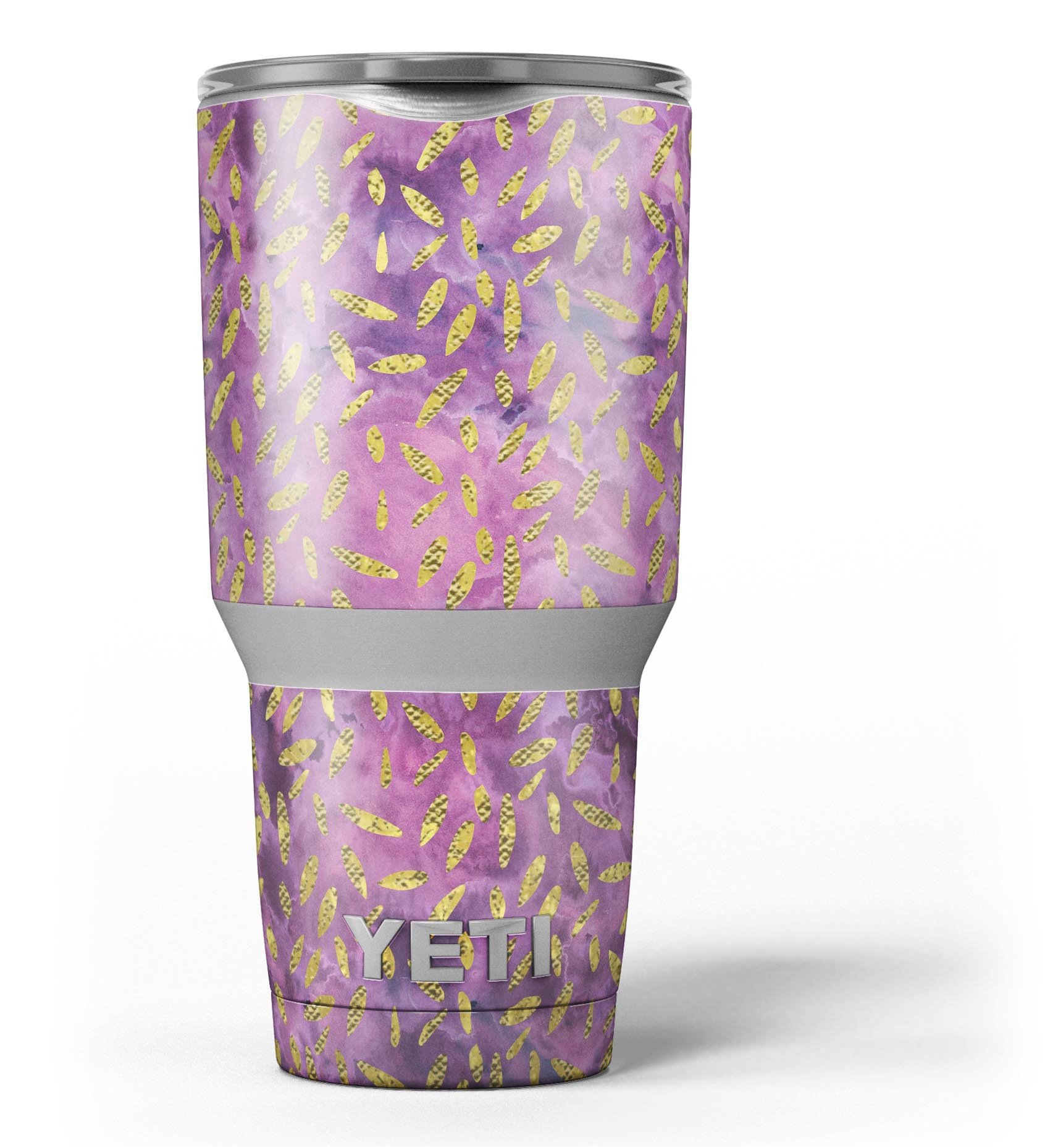 Daisy Pedals Over Purple Cloud Mix skin decal vinyl wrap kit for Yeti Coolers, showcasing vibrant floral design and premium quality.