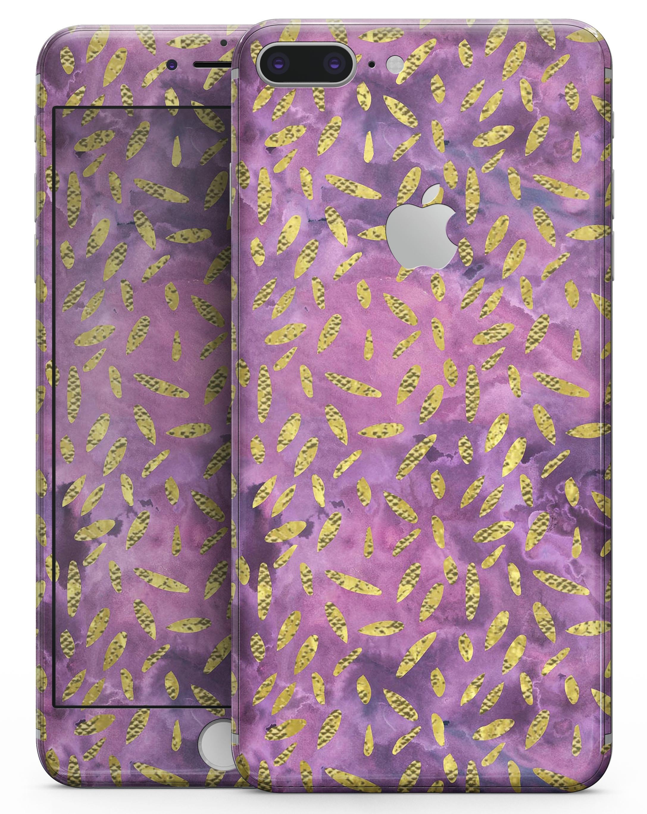 Daisy Pedals Over Purple Cloud Mix skin for iPhone 8 and 8 Plus, showcasing vibrant floral design on premium vinyl.