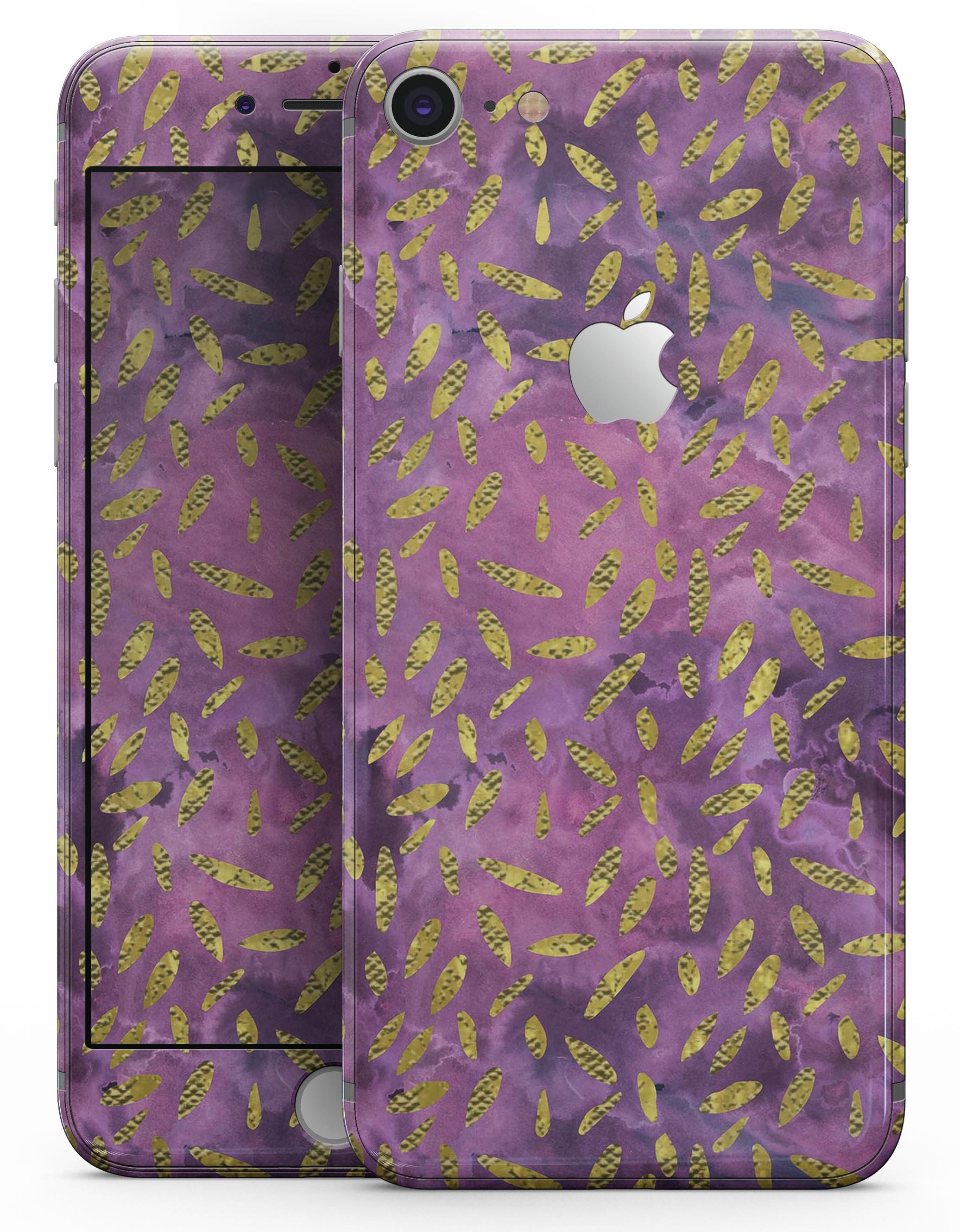 Daisy Pedals Over Purple Cloud Mix skin for iPhone 8 and 8 Plus, showcasing vibrant floral design on premium vinyl.