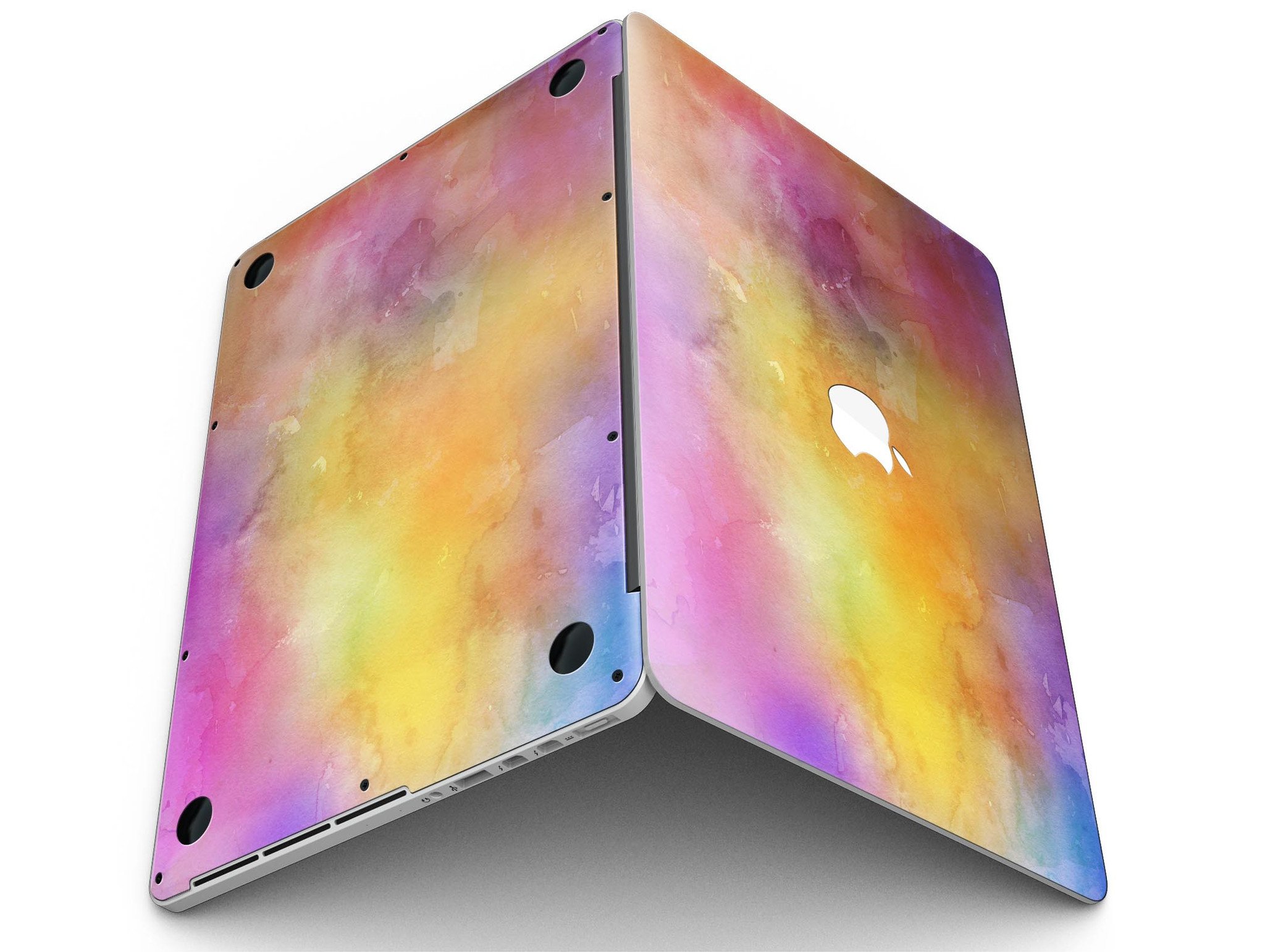 Dark 4 Absorbed Watercolor Texture skin for MacBook Pro with Retina Display, showcasing vibrant colors and artistic design.