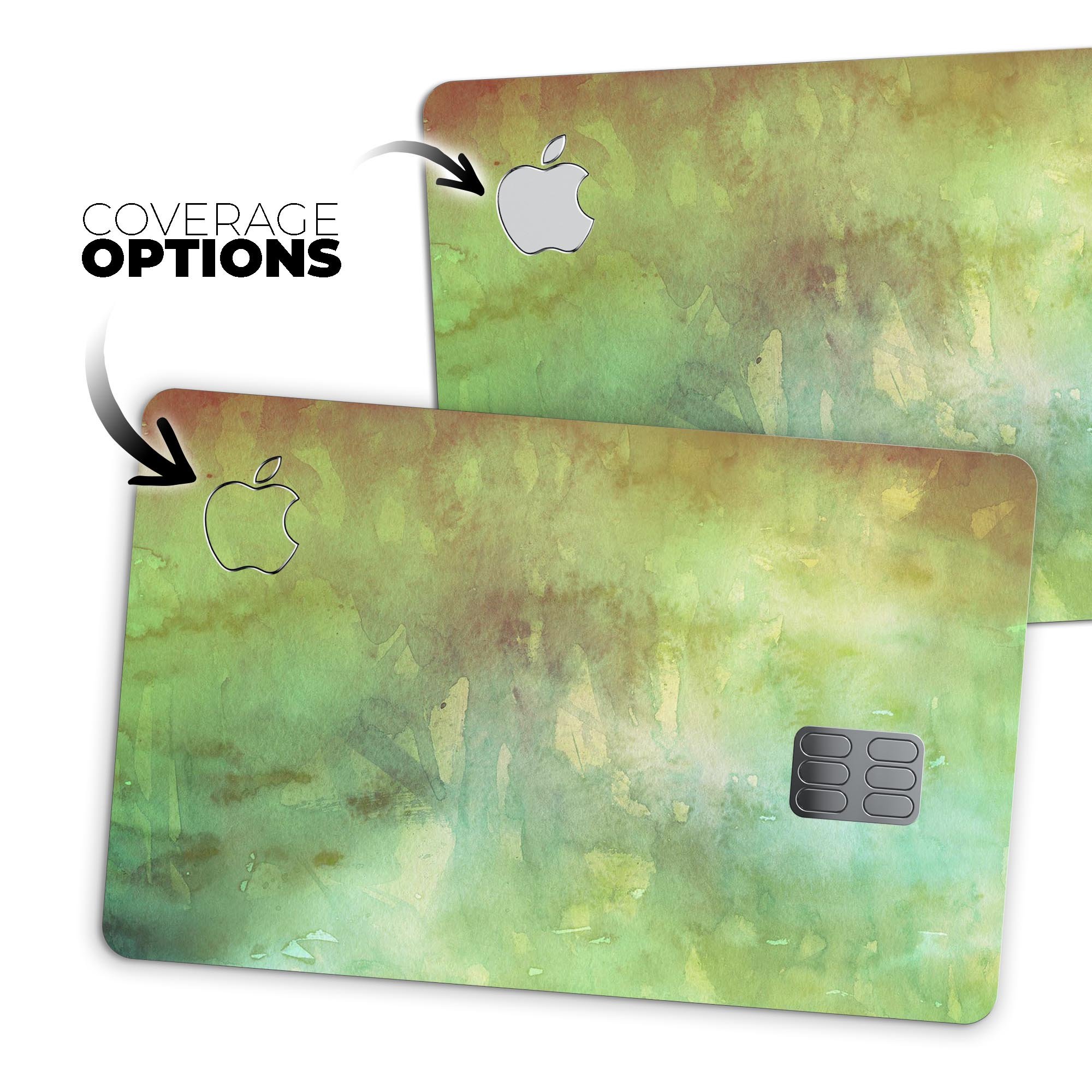 Dark 862 Absorbed Watercolor Texture decal for Apple Card, showcasing premium vinyl design with a unique watercolor pattern.