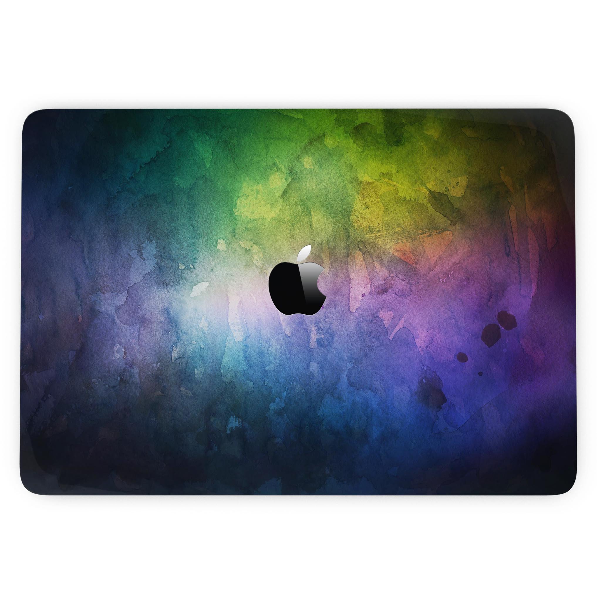 Dark 9711 Absorbed Watercolor Texture skin for 13" MacBook Pro without Touch Bar, showcasing vibrant colors and unique design.