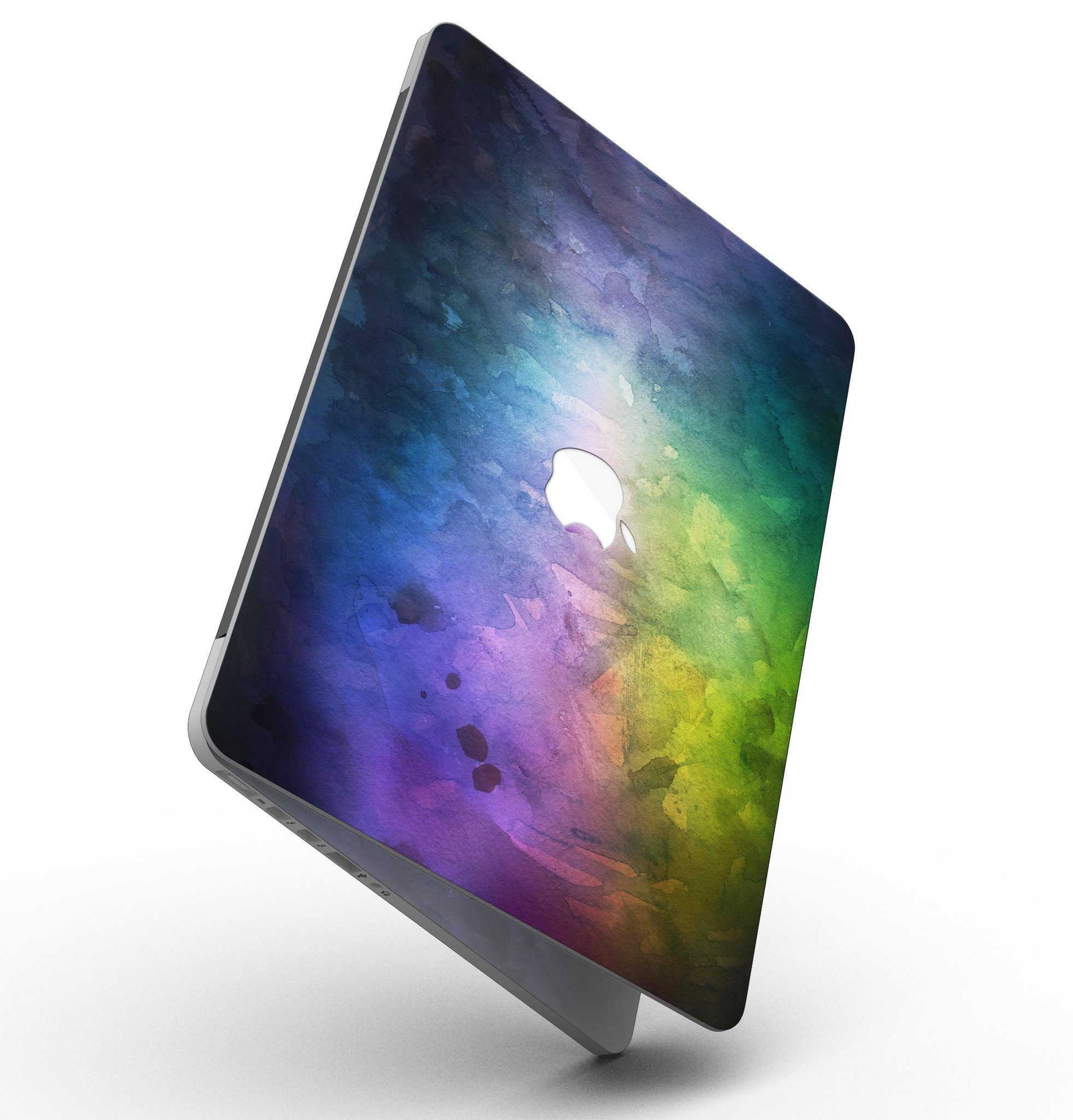 Dark 9711 Absorbed Watercolor Texture skin for MacBook Pro with Retina, showcasing vibrant colors and a sleek design.