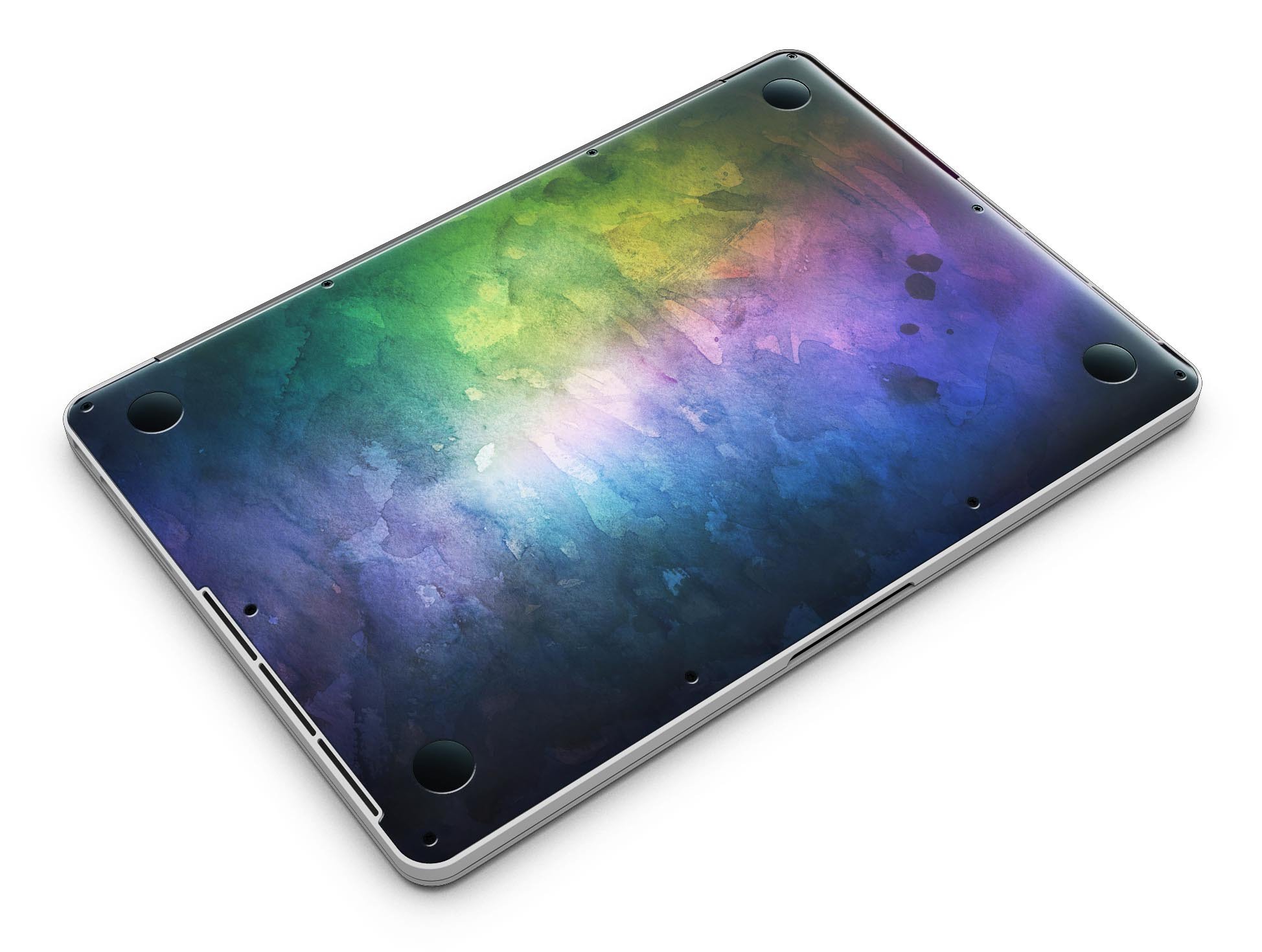 Dark 9711 Absorbed Watercolor Texture skin for MacBook Pro with Retina, showcasing vibrant colors and a sleek design.