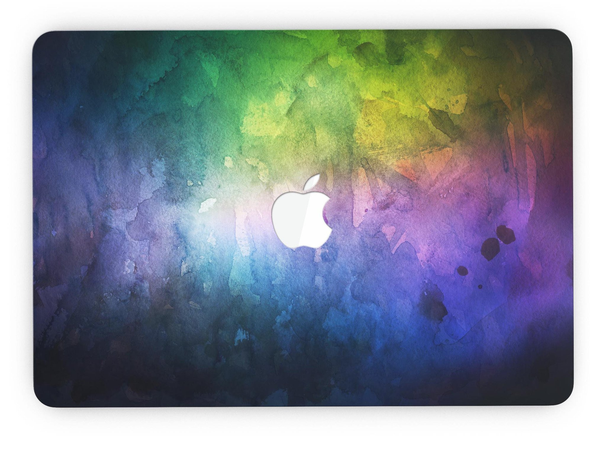 Dark 9711 Absorbed Watercolor Texture skin for MacBook Pro with Retina, showcasing vibrant colors and a sleek design.