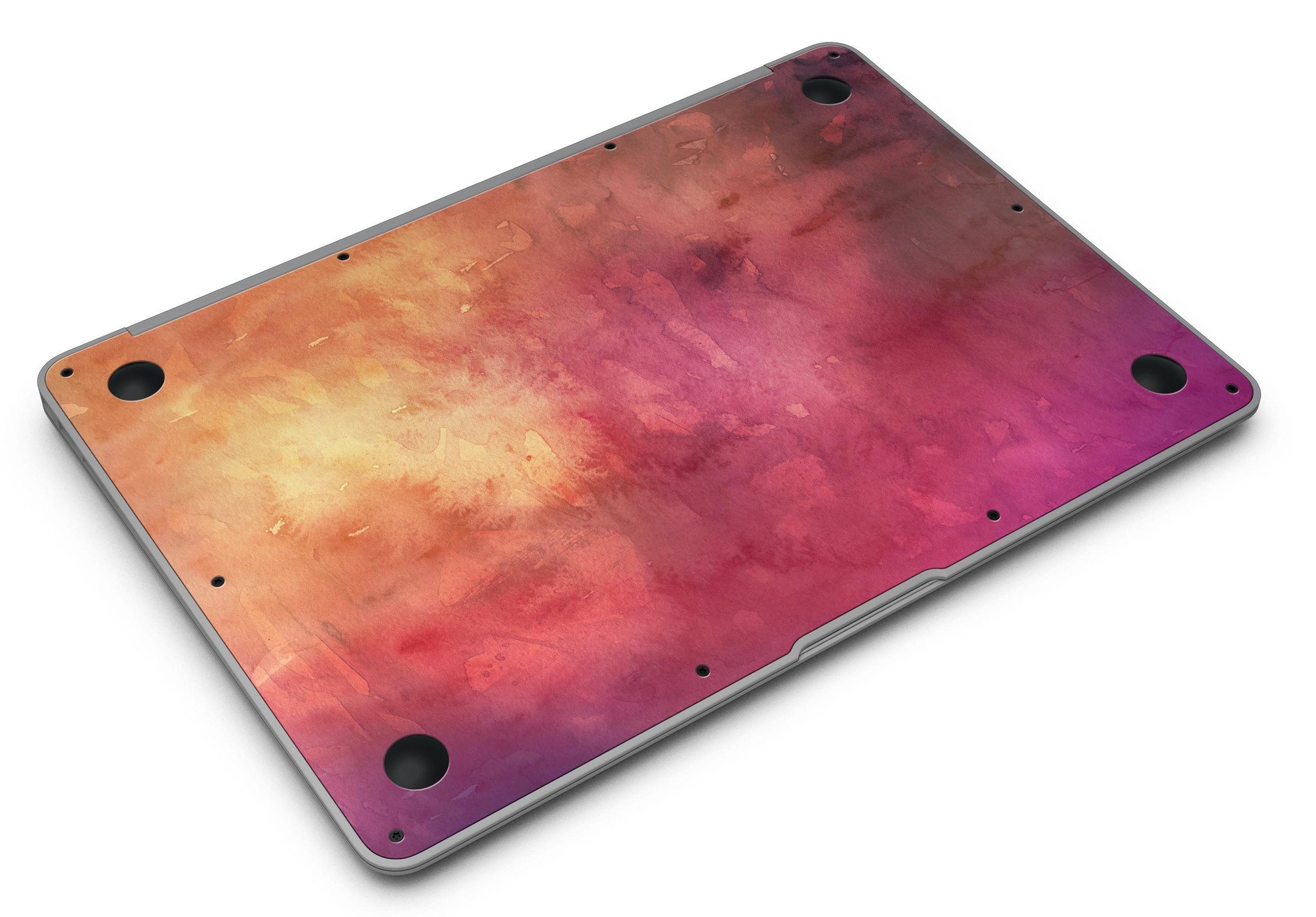 Dark 9797 Absorbed Watercolor Texture MacBook Air Skin Kit showcasing vibrant watercolor design on premium vinyl.