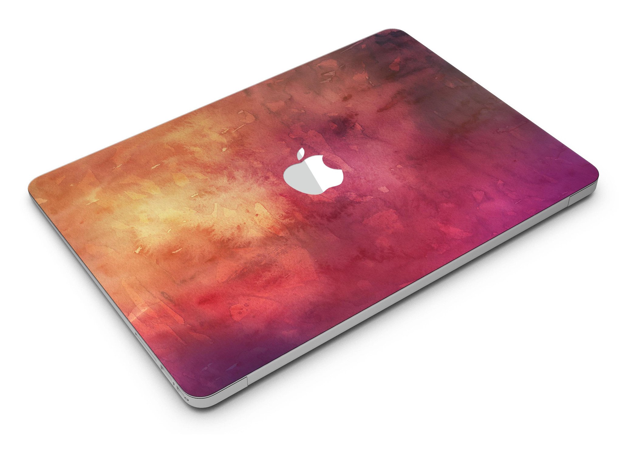 Dark 9797 Absorbed Watercolor Texture MacBook Air Skin Kit showcasing vibrant watercolor design on premium vinyl.