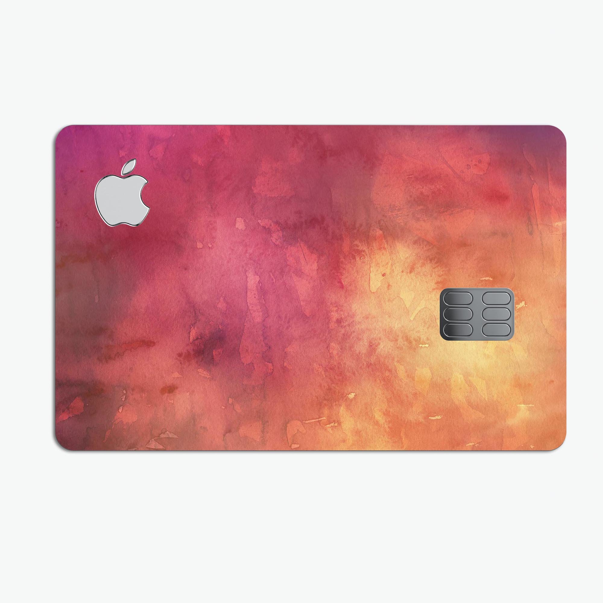 Dark 9797 Absorbed Watercolor Texture decal on an Apple Card, showcasing its premium design and protective features.