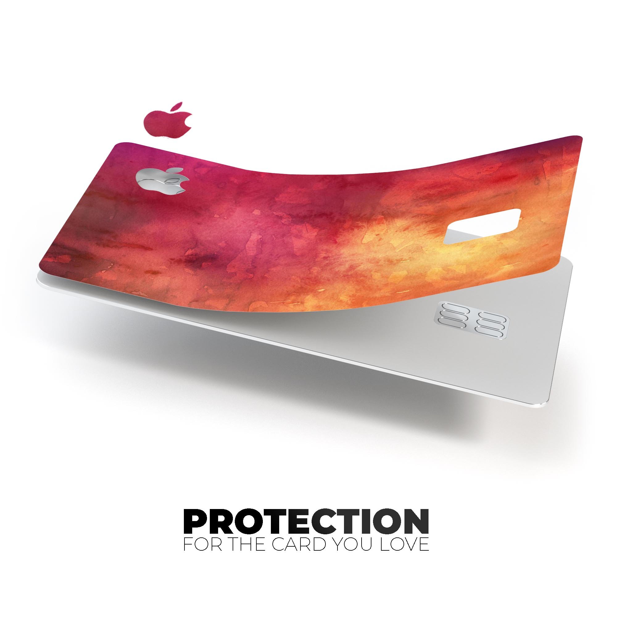 Dark 9797 Absorbed Watercolor Texture decal on an Apple Card, showcasing its premium design and protective features.