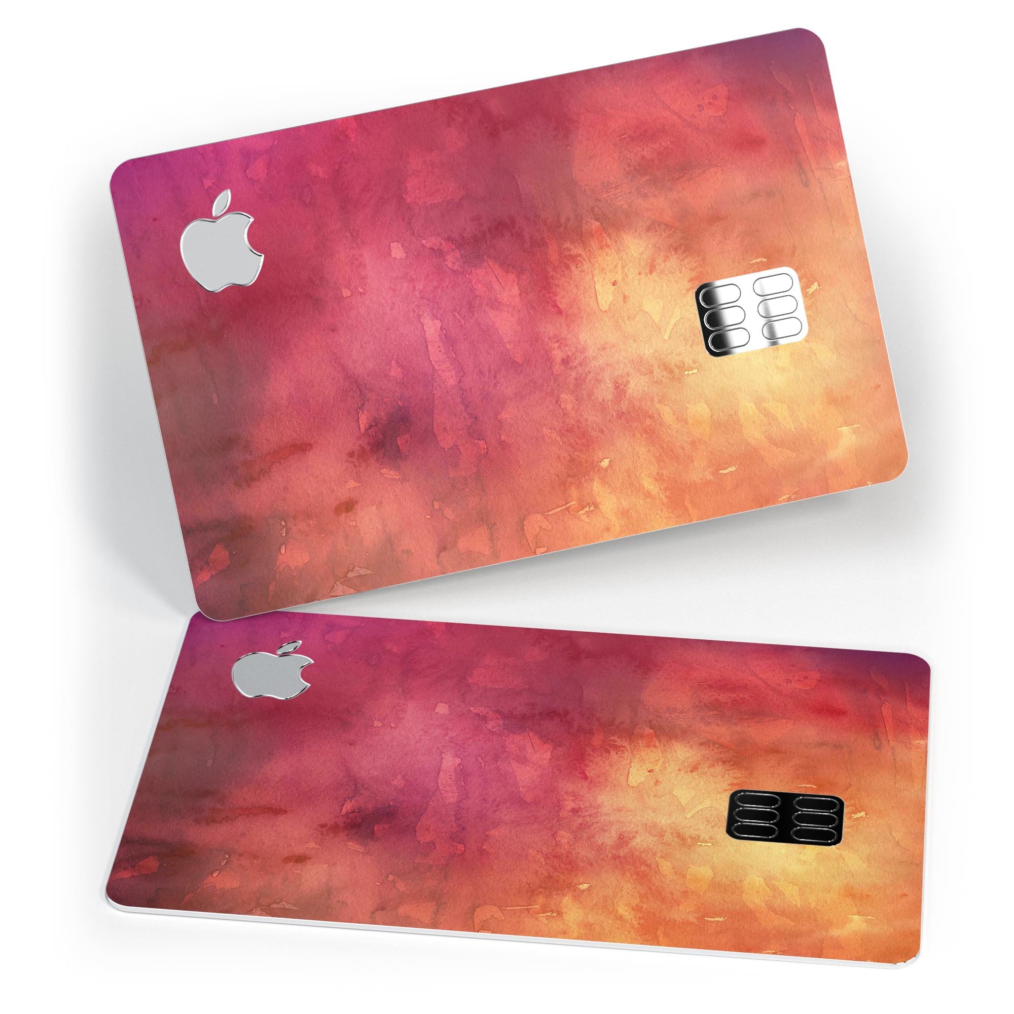 Dark 9797 Absorbed Watercolor Texture decal on an Apple Card, showcasing its premium design and protective features.