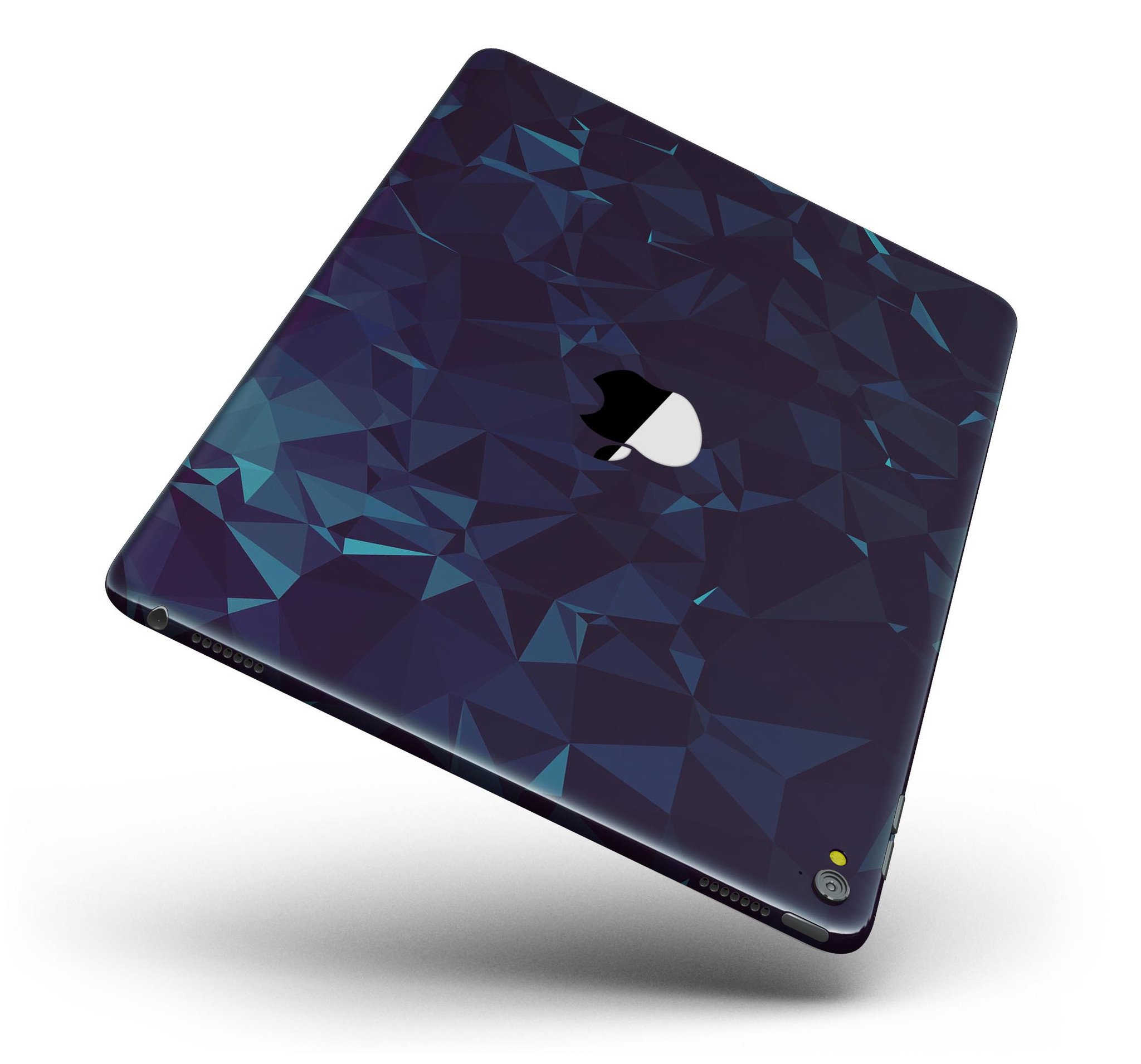 Dark Blue Geometric V15 Full Body Skin for iPad Pro, showcasing a modern geometric design that fits perfectly on the device.