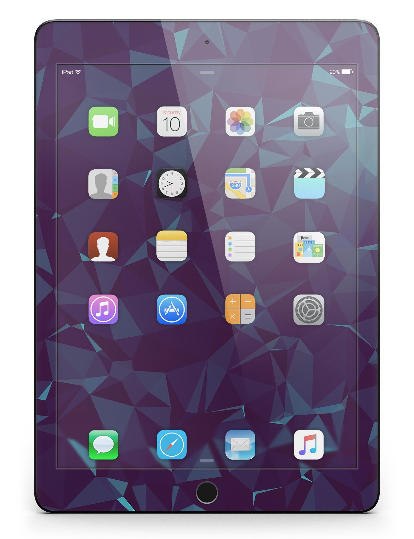 Dark Blue Geometric V15 Full Body Skin for iPad Pro, showcasing a modern geometric design that fits perfectly on the device.