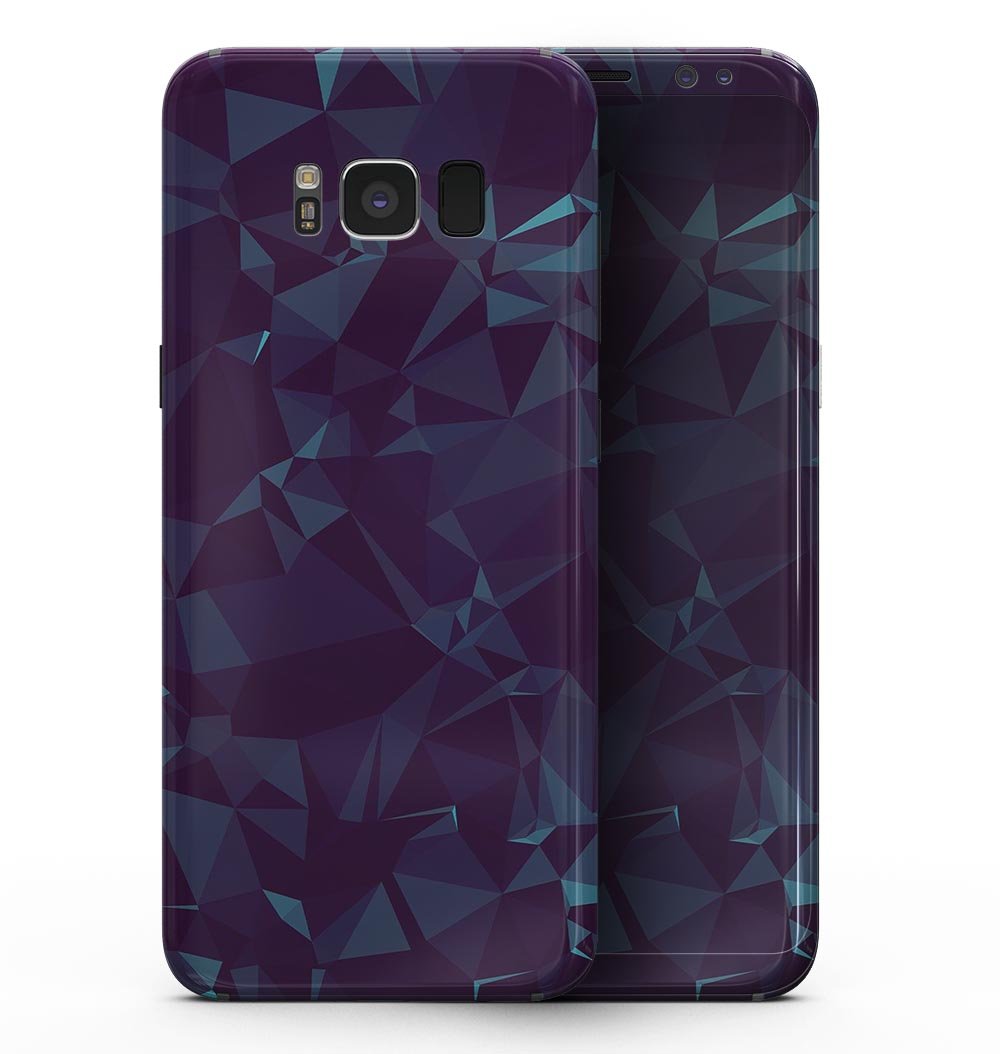 Dark Blue Geometric V15 skin for Samsung Galaxy S8, showcasing a stylish geometric pattern with a premium vinyl finish.