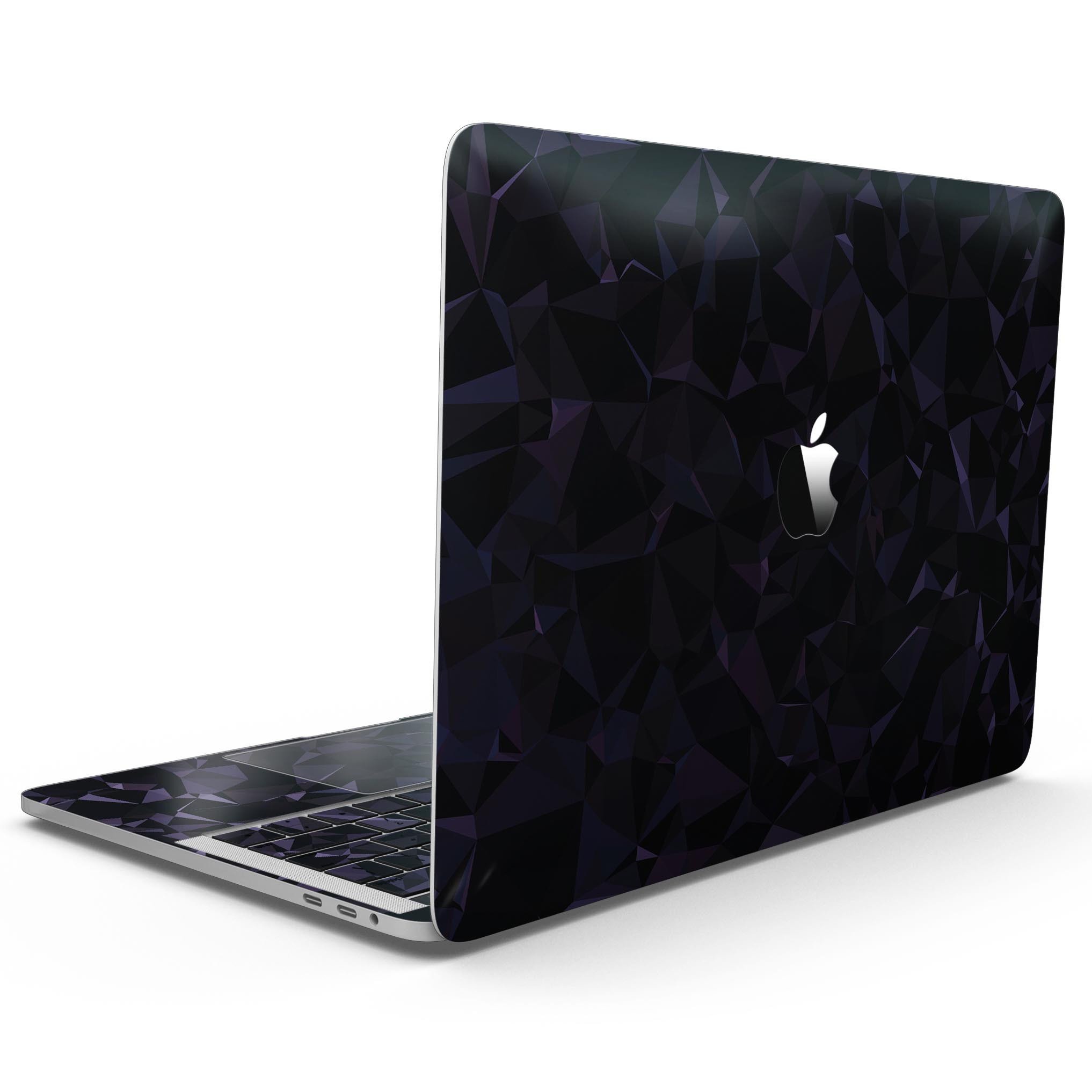 Dark Blue Geometric V21 skin kit for MacBook Pro with Touch Bar, showcasing a stylish geometric design on premium vinyl.