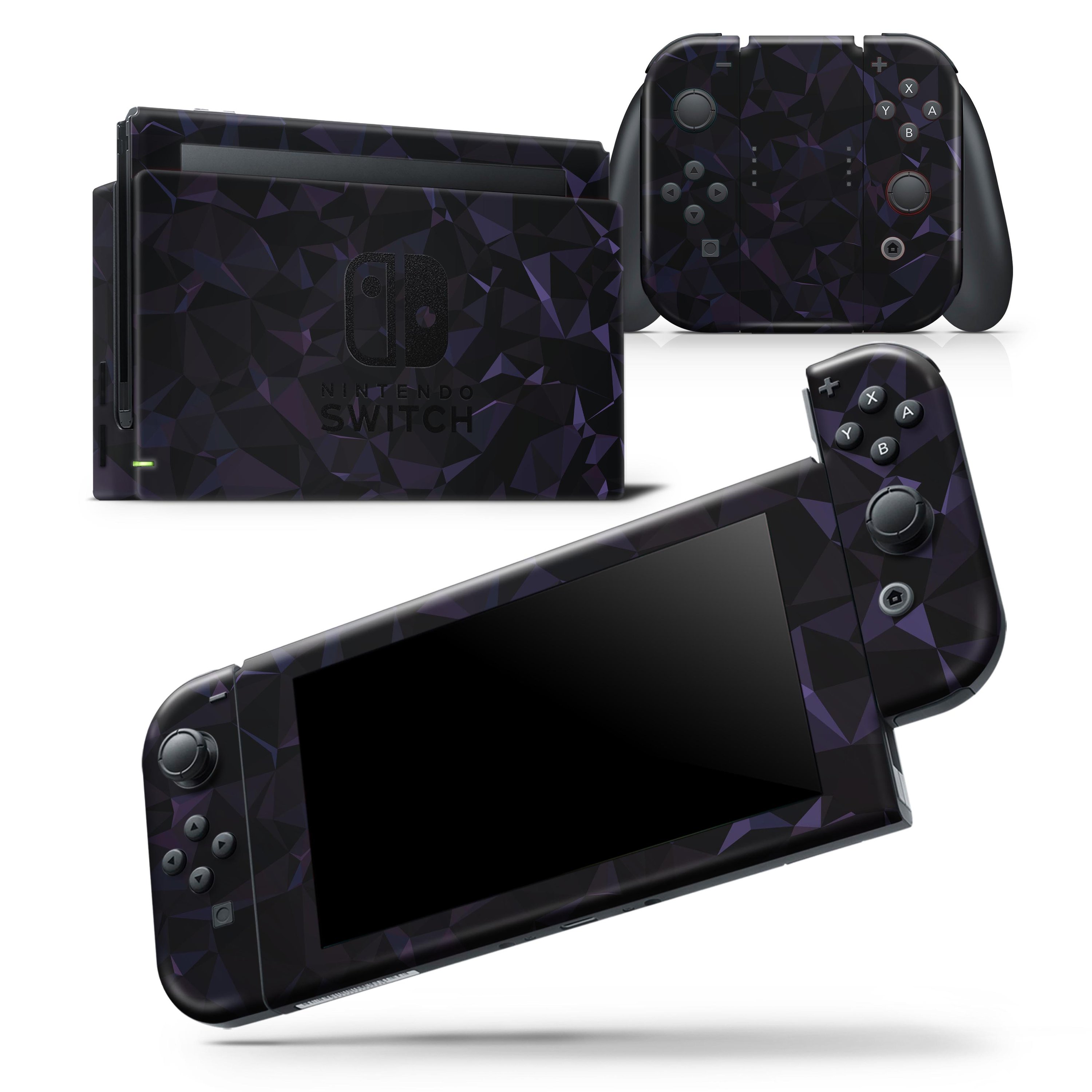 Dark Blue Geometric V21 skin wrap decal for Nintendo Switch Lite, showcasing a stylish geometric design that fits snugly on the device.