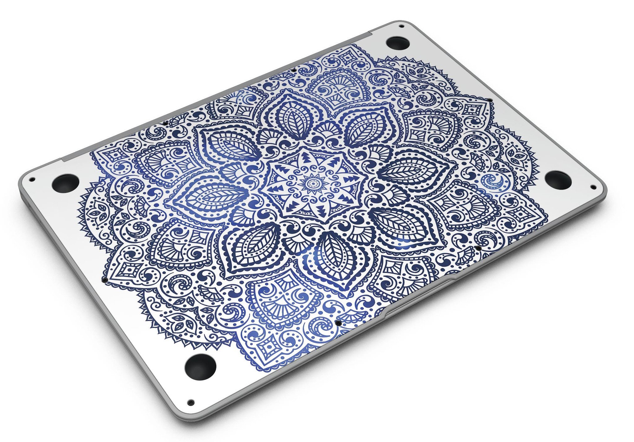 Dark Blue Indian Ornament skin for MacBook Air, showcasing intricate design and premium vinyl material.