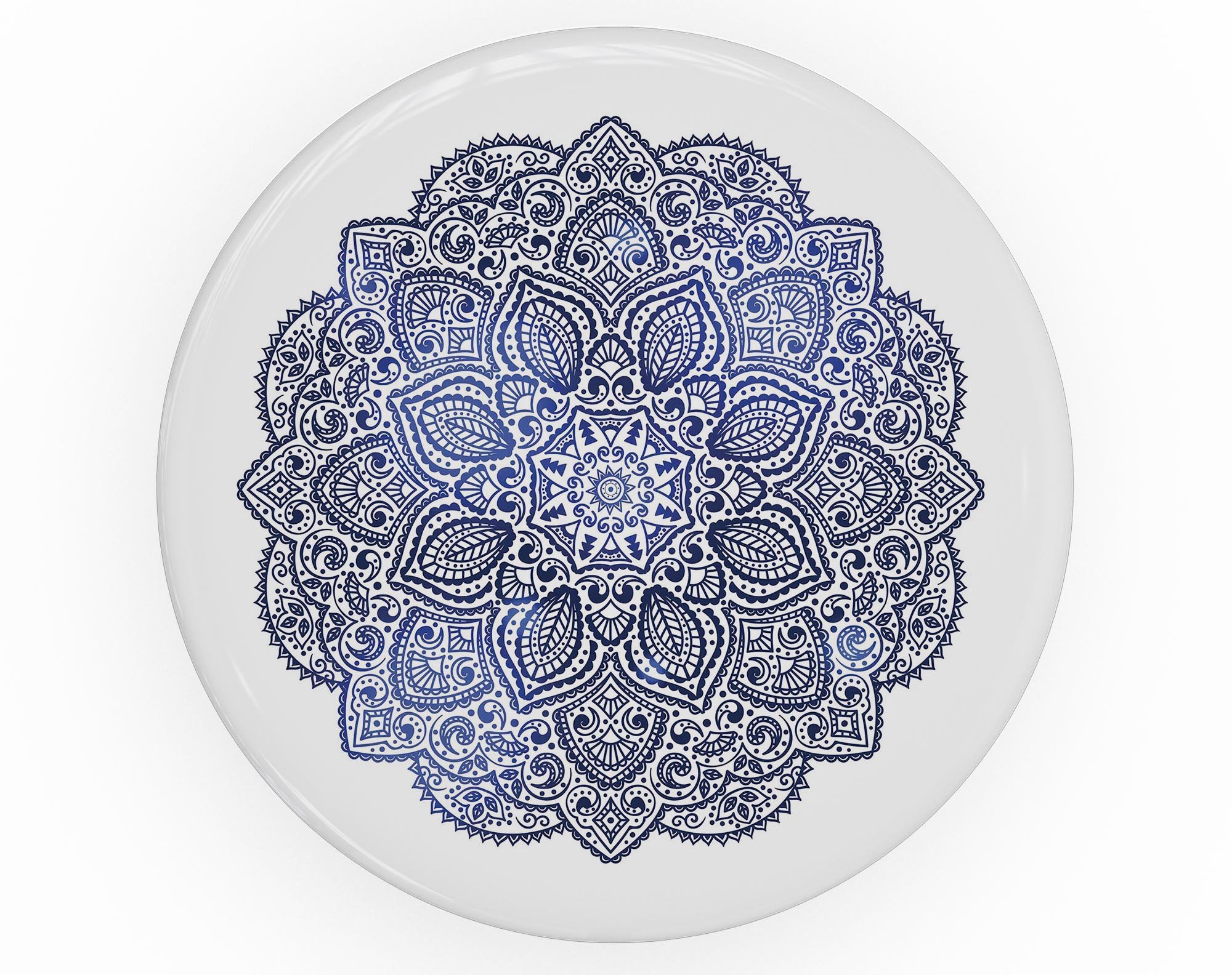 Dark Blue Indian Ornament Skin Kit for PopSockets featuring intricate patterns and vibrant colors on a premium vinyl material.