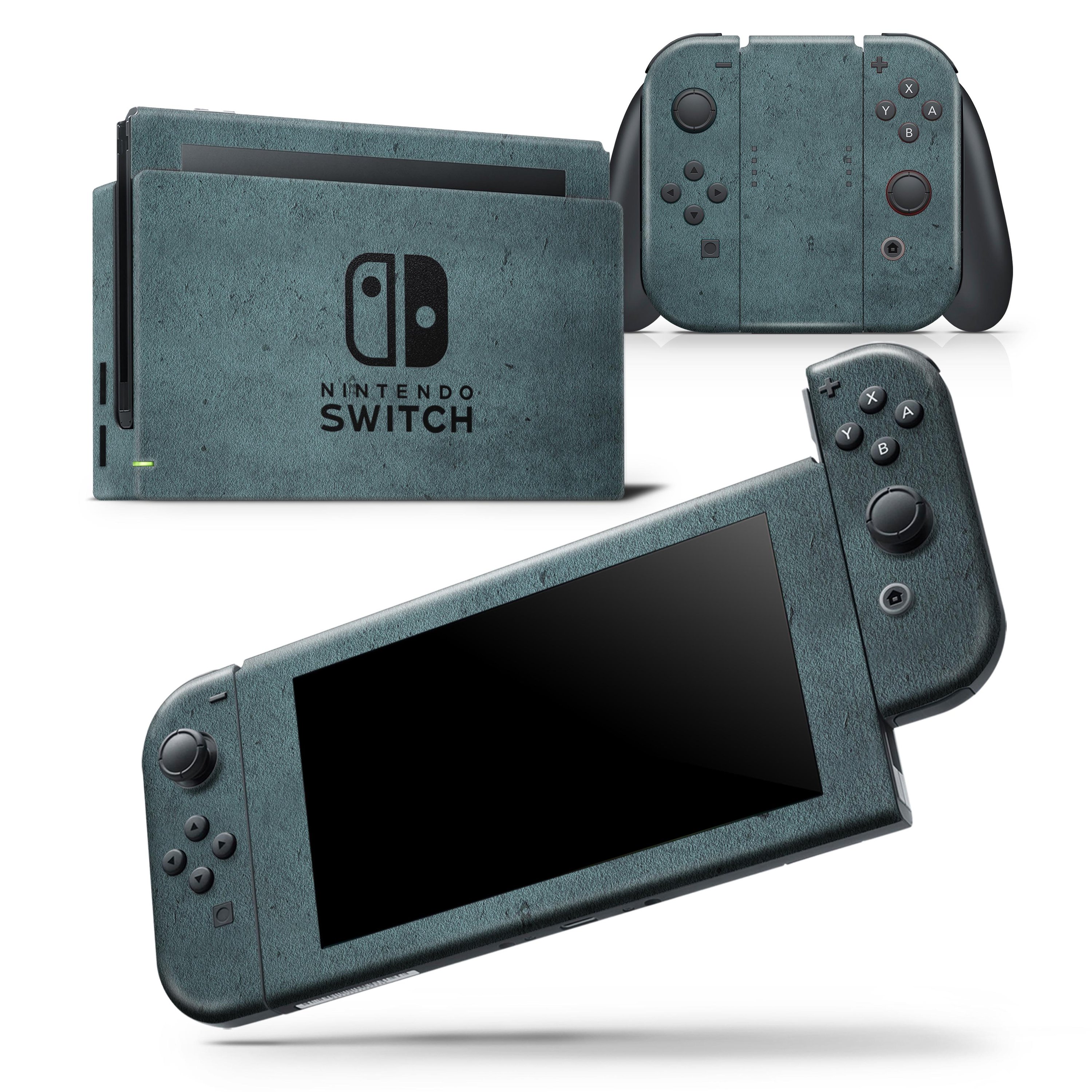 Dark Blue Surface v1 skin wrap decal for Nintendo Switch Lite, showcasing a sleek design that fits snugly on the console and controllers.