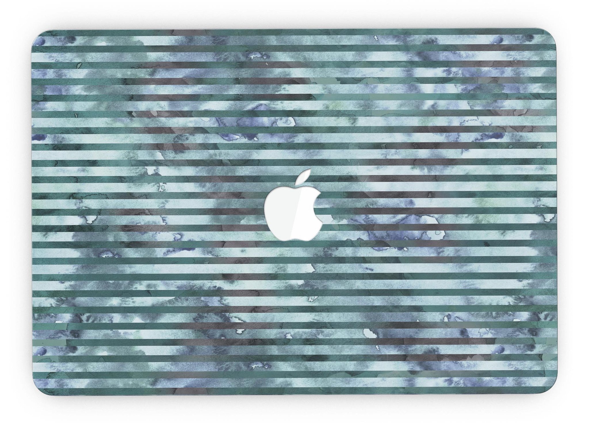 Dark blue watercolor stripes skin for MacBook Pro with Retina Display, showcasing a stylish design that protects the device.