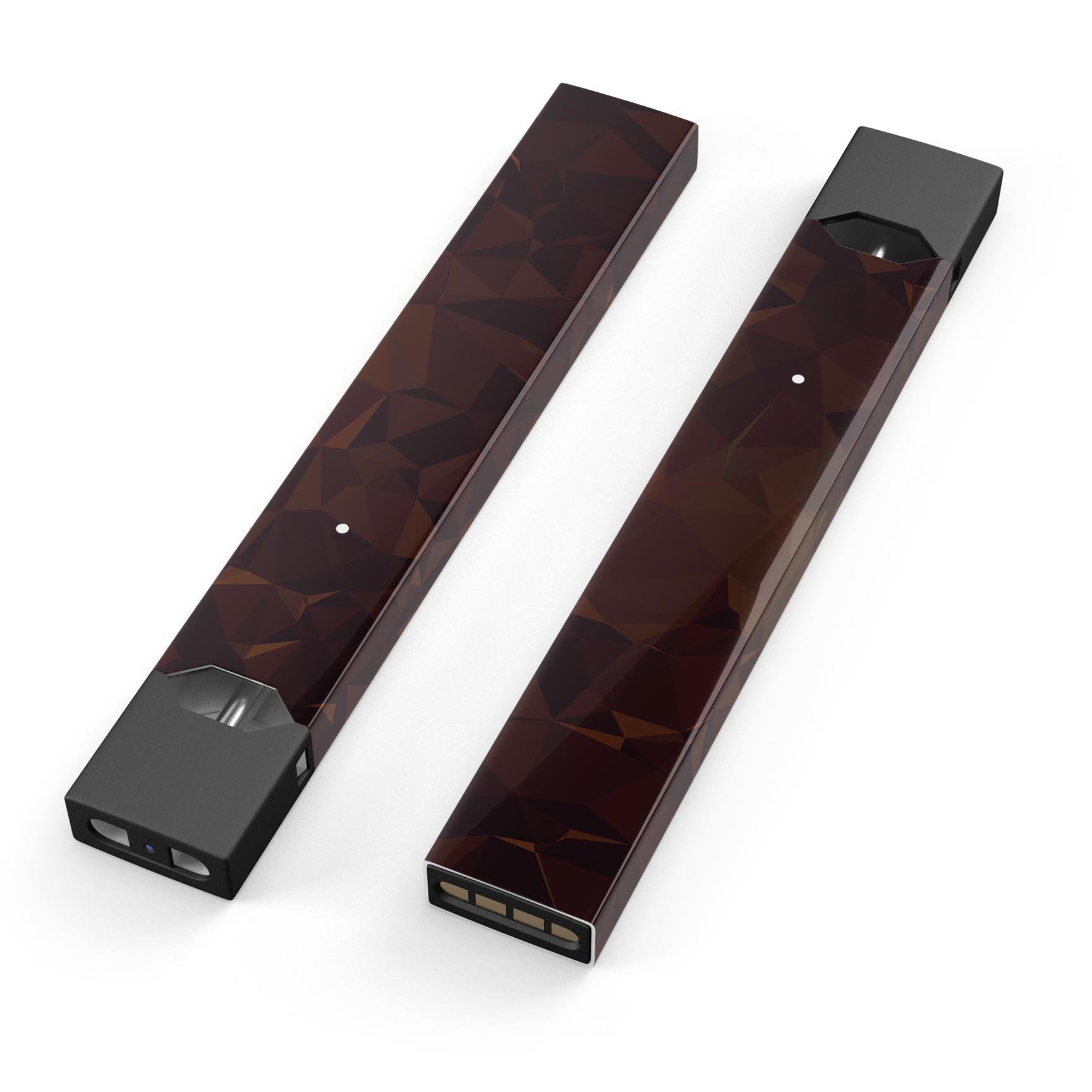 Dark Copper Abstract Geometric Shapes decal for JUUL vaping device, showcasing a stylish design with geometric patterns.