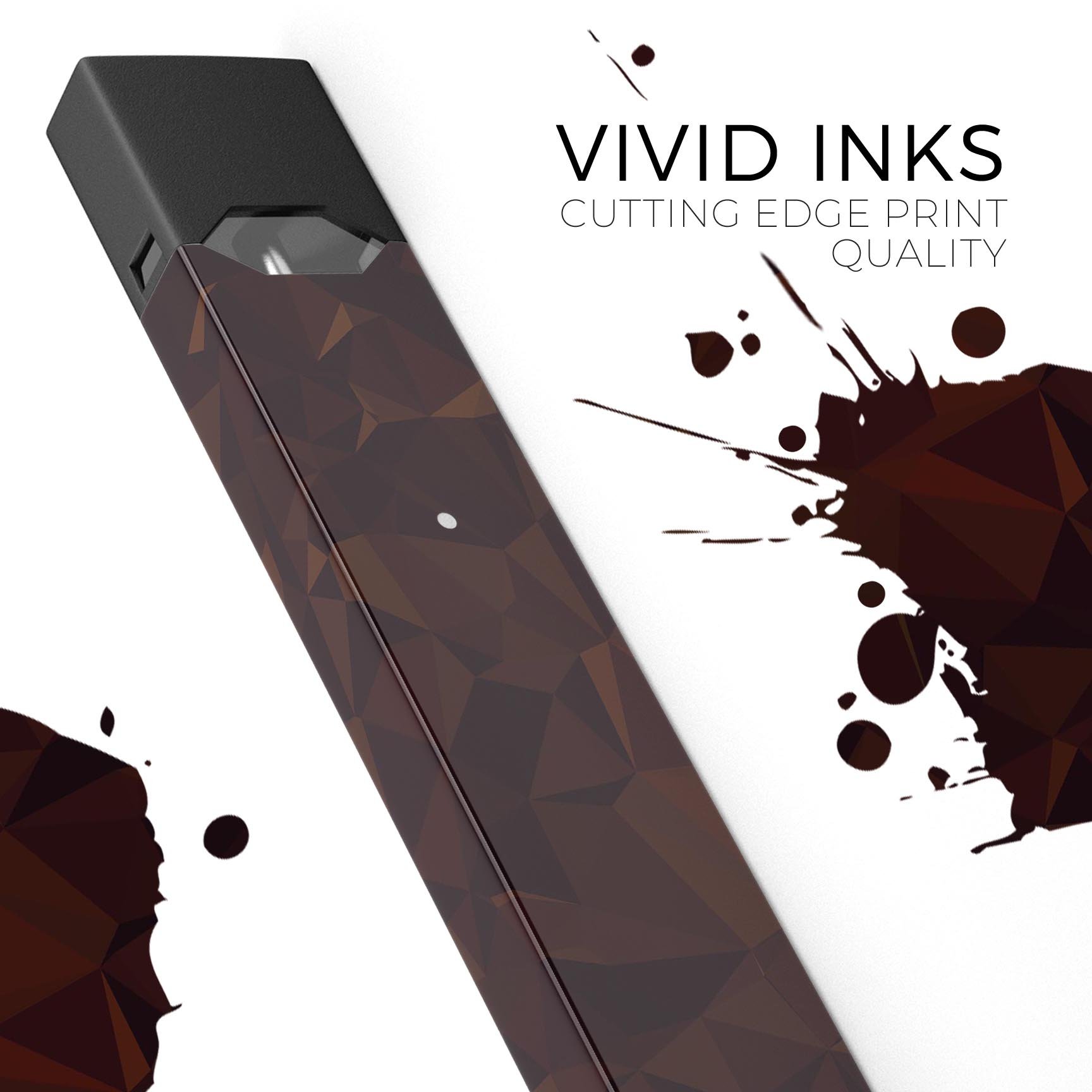 Dark Copper Abstract Geometric Shapes decal for JUUL vaping device, showcasing a stylish design with geometric patterns.