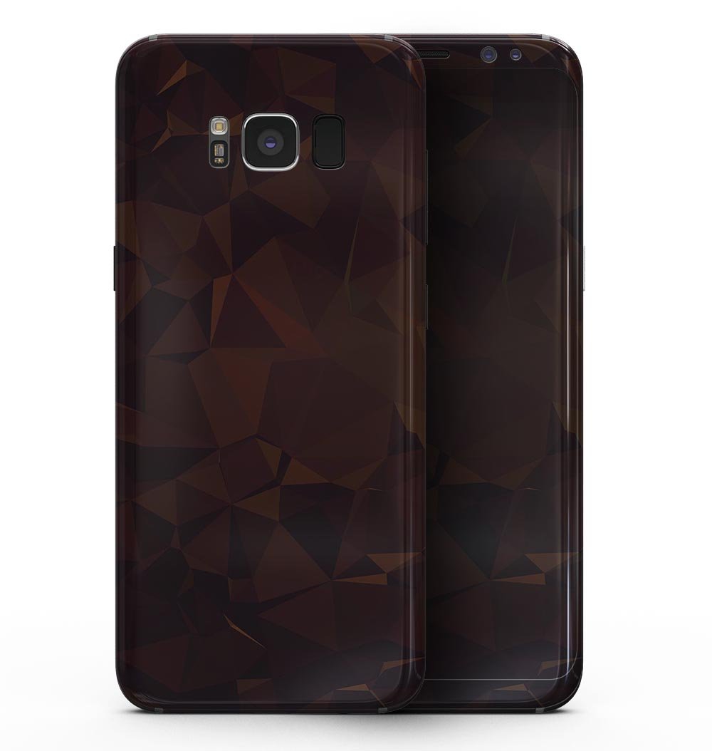 Dark copper abstract geometric shapes skin for Samsung Galaxy S8, showcasing a stylish design that enhances the device's appearance.