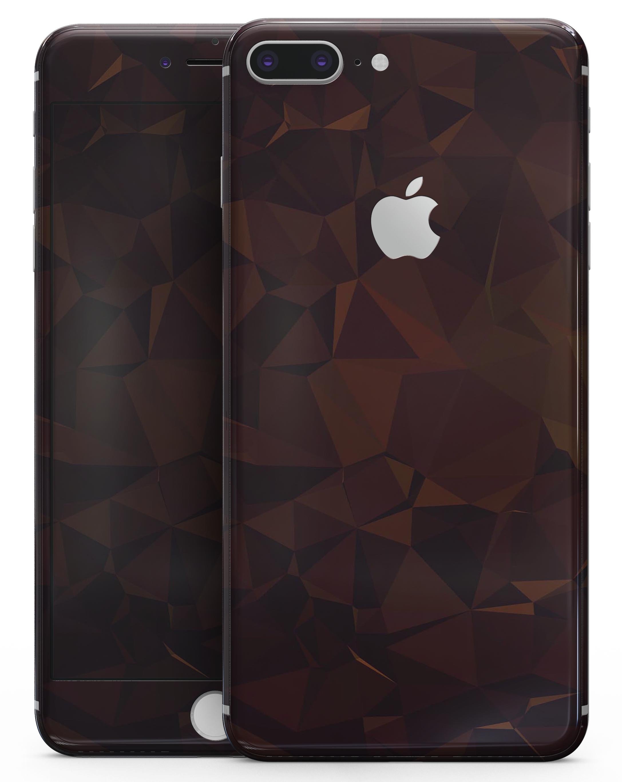 Dark Copper Abstract Geometric Shapes skin for iPhone 8 and 8 Plus, showcasing a stylish geometric design on a sleek device.