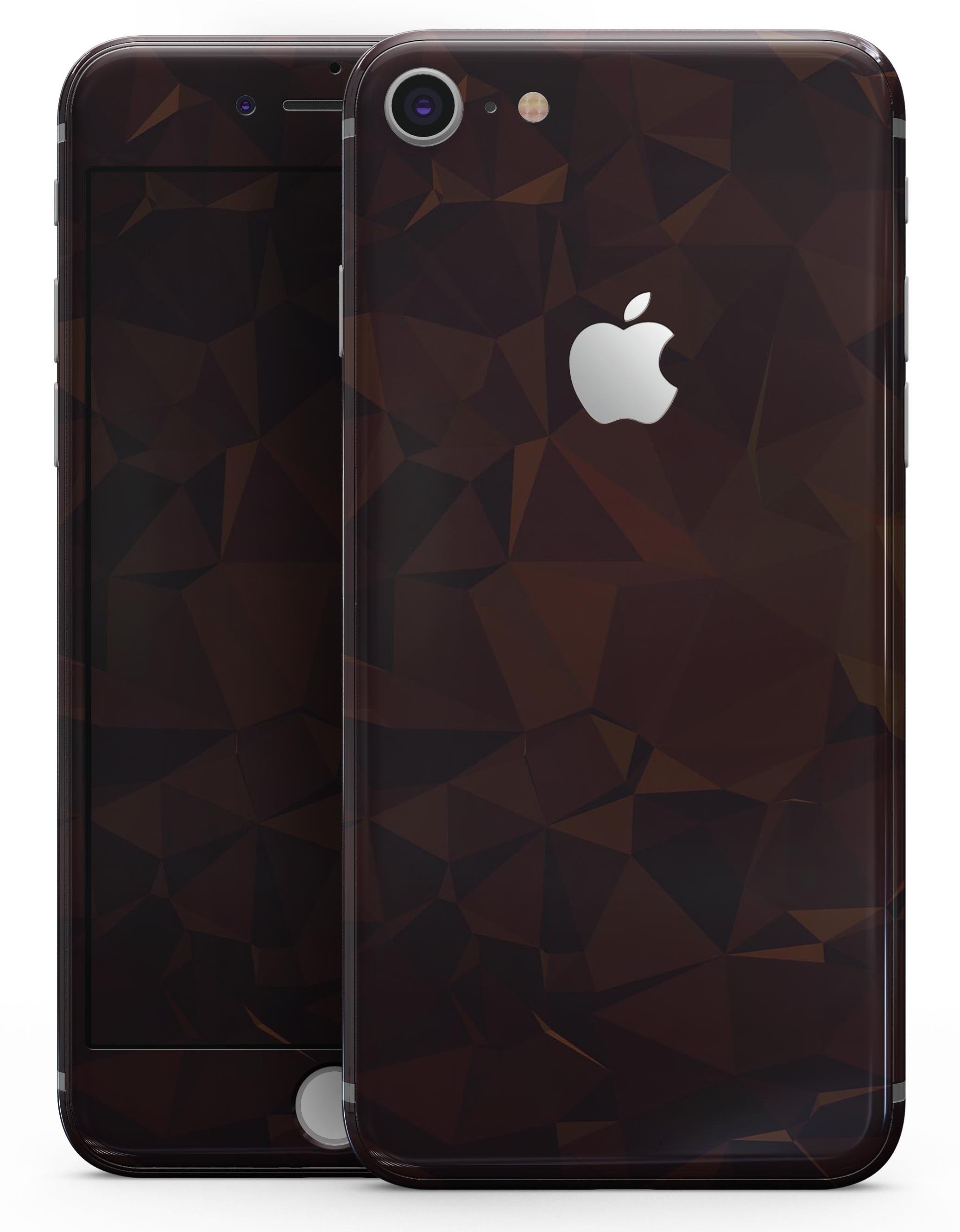 Dark Copper Abstract Geometric Shapes skin for iPhone 8 and 8 Plus, showcasing a stylish geometric design on a sleek device.