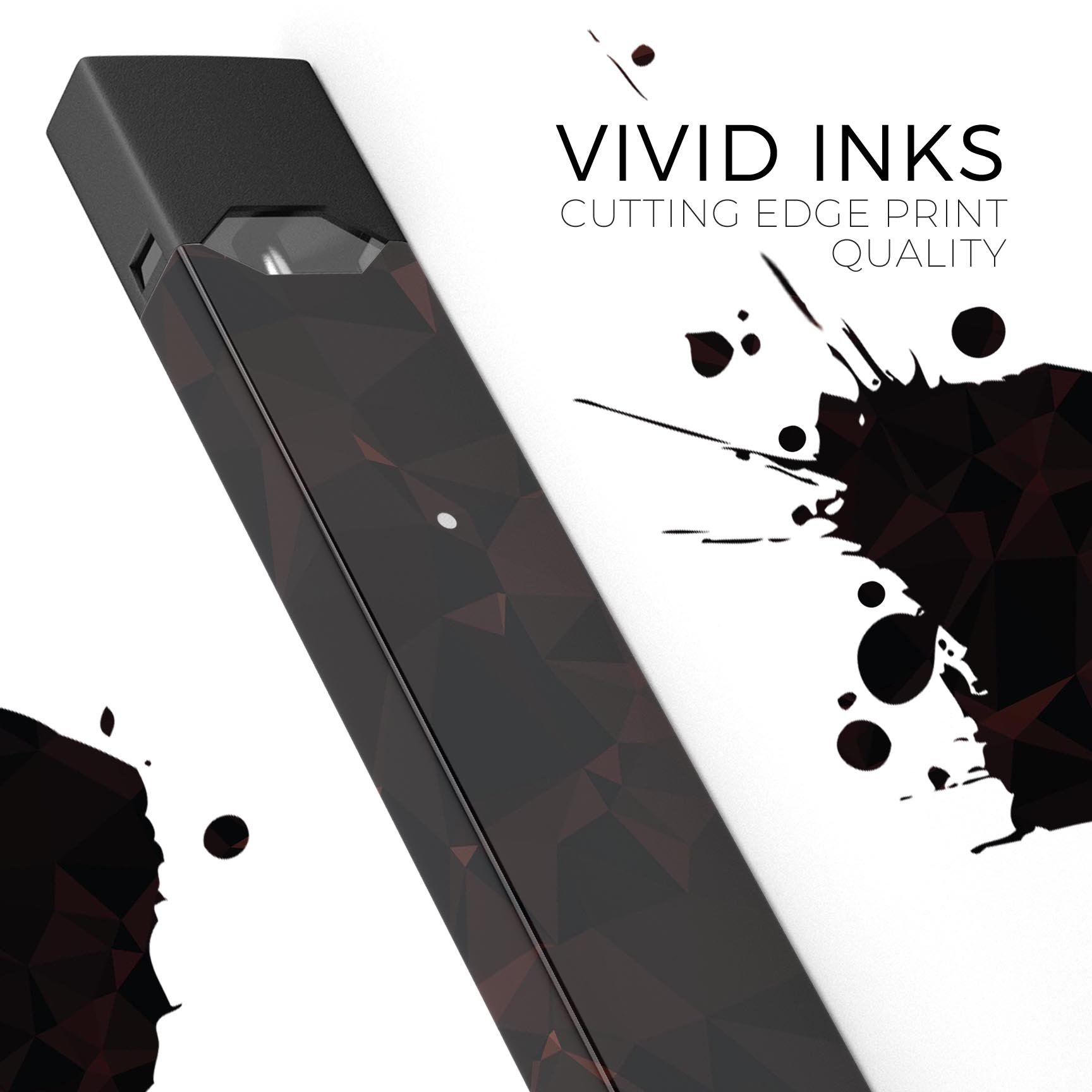 Dark Geometric V1 premium skin-wrap sticker for JUUL device, featuring a unique geometric design and protective lamination.