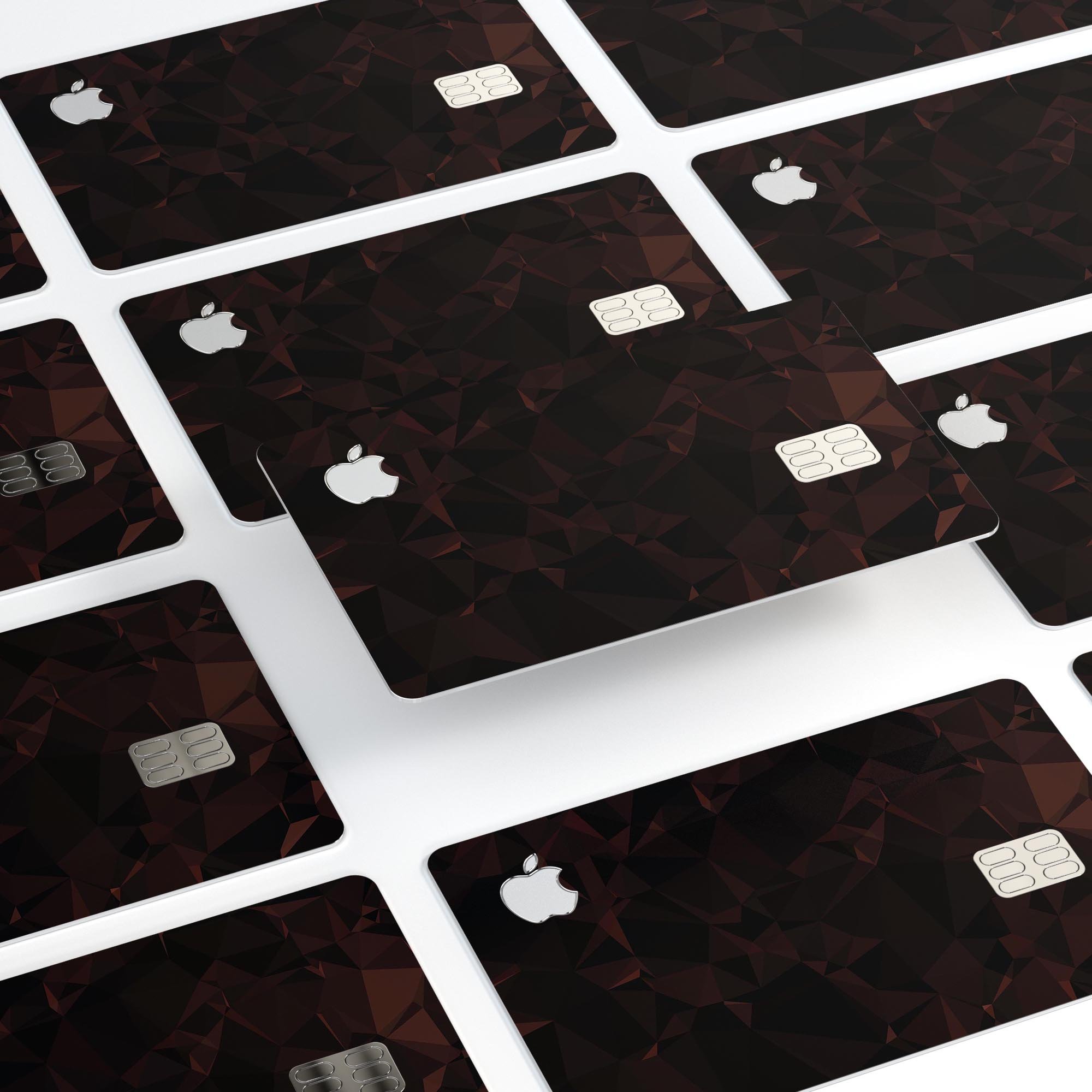 Dark Geometric V1 decal skin kit for Apple Card, showcasing premium vinyl design and protective features.