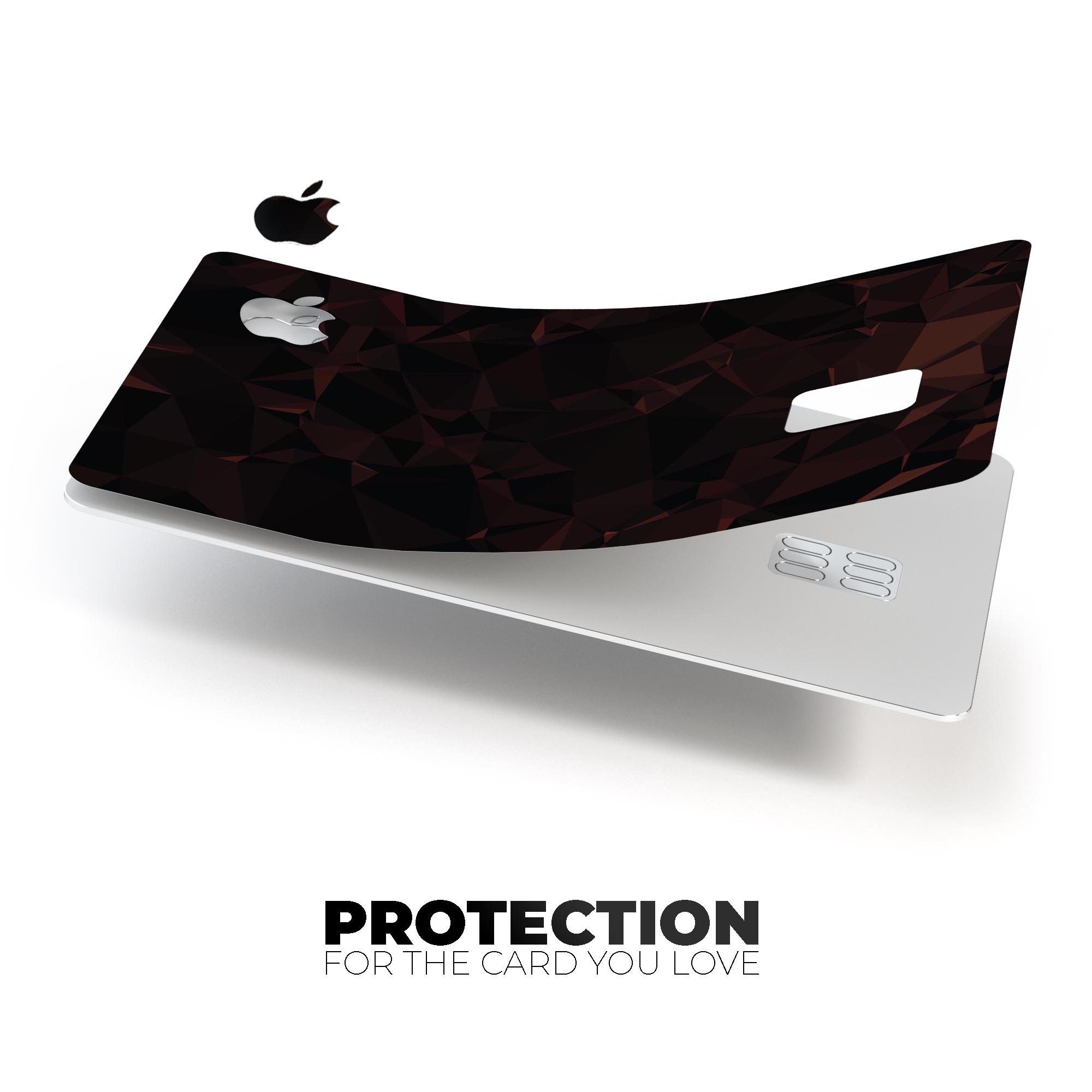 Dark Geometric V1 decal skin kit for Apple Card, showcasing premium vinyl design and protective features.