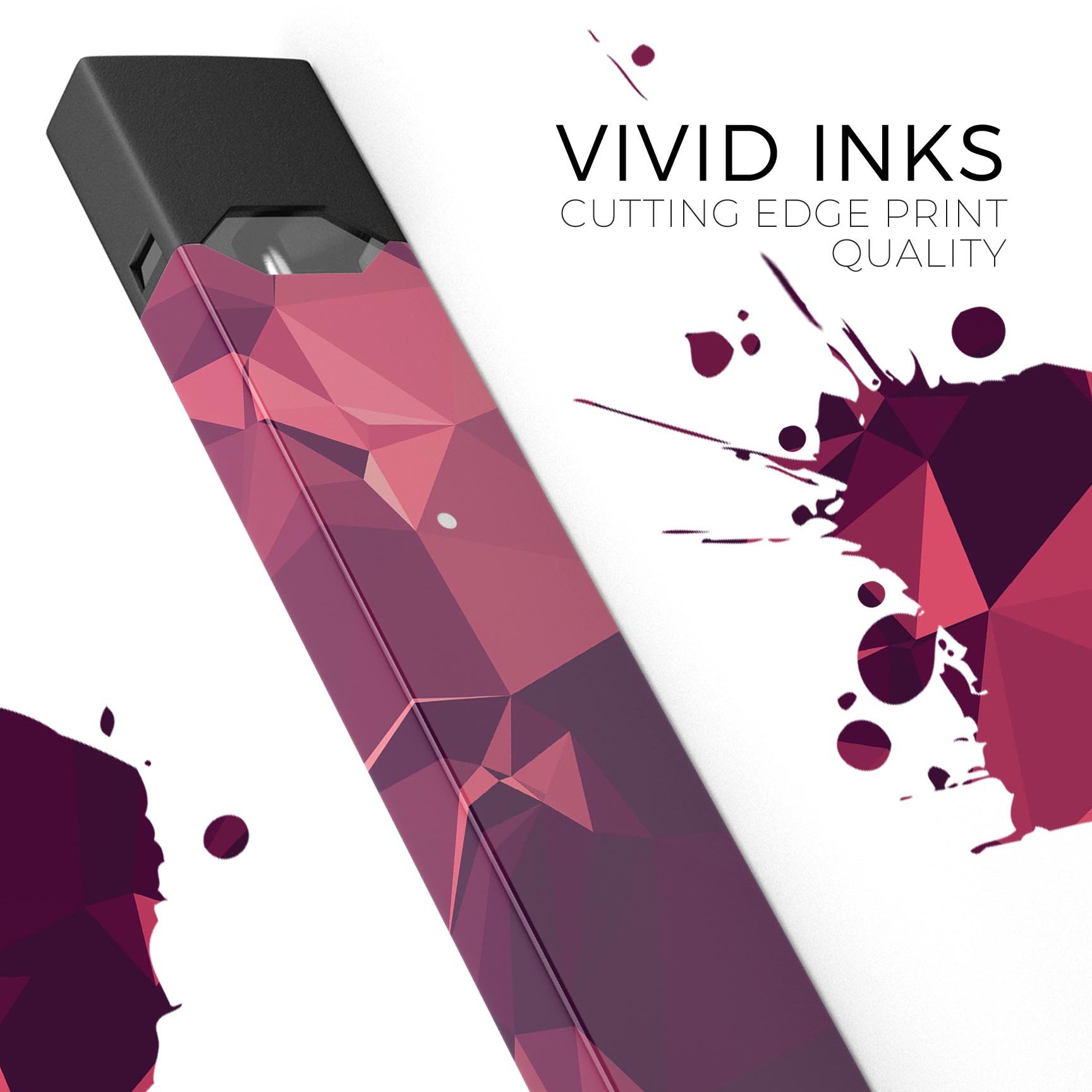 Dark Geometric V15 skin-wrap sticker designed for JUUL vaping device, featuring a unique geometric pattern and premium vinyl material.